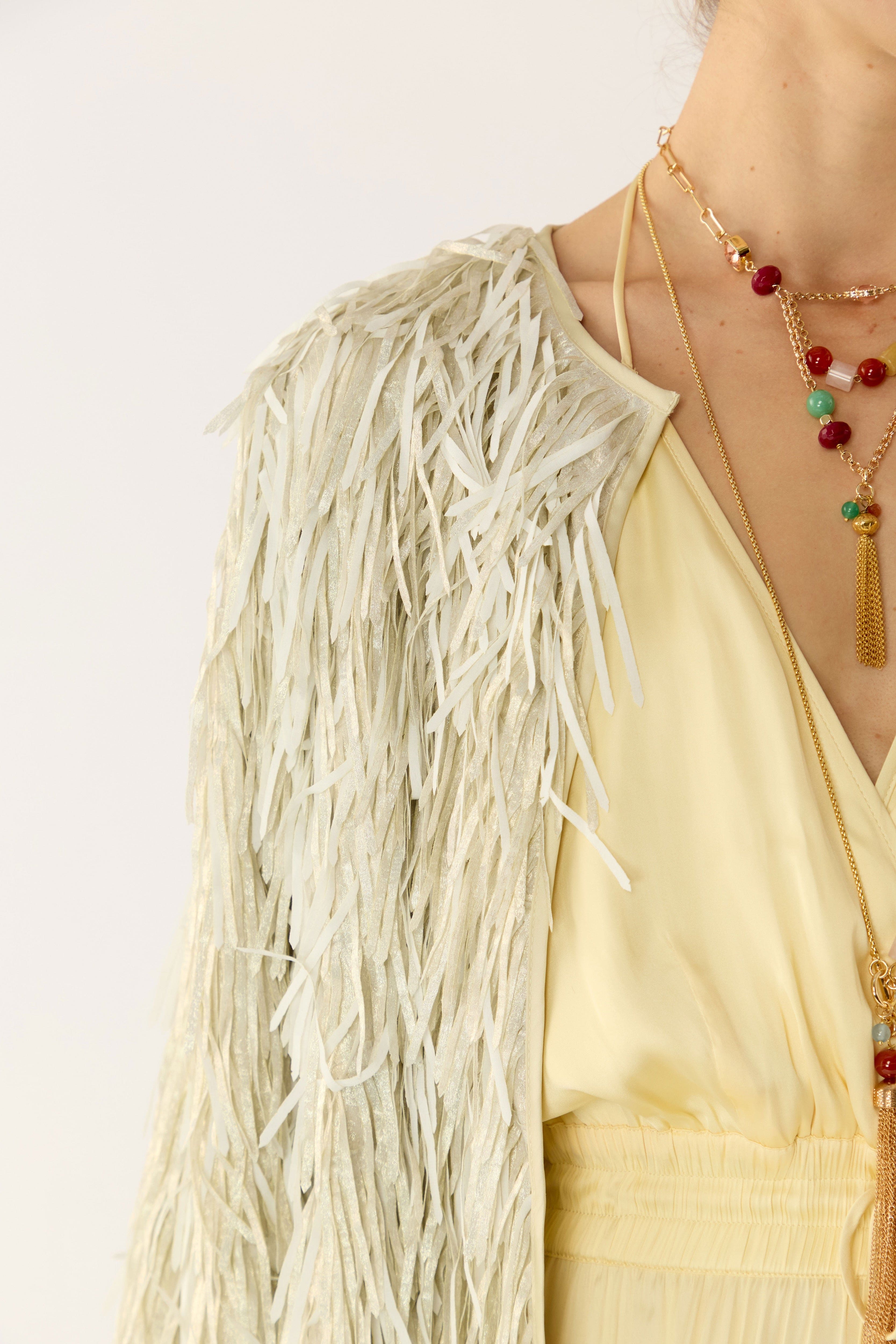 Anna Mae Metallic Tassel Jacket