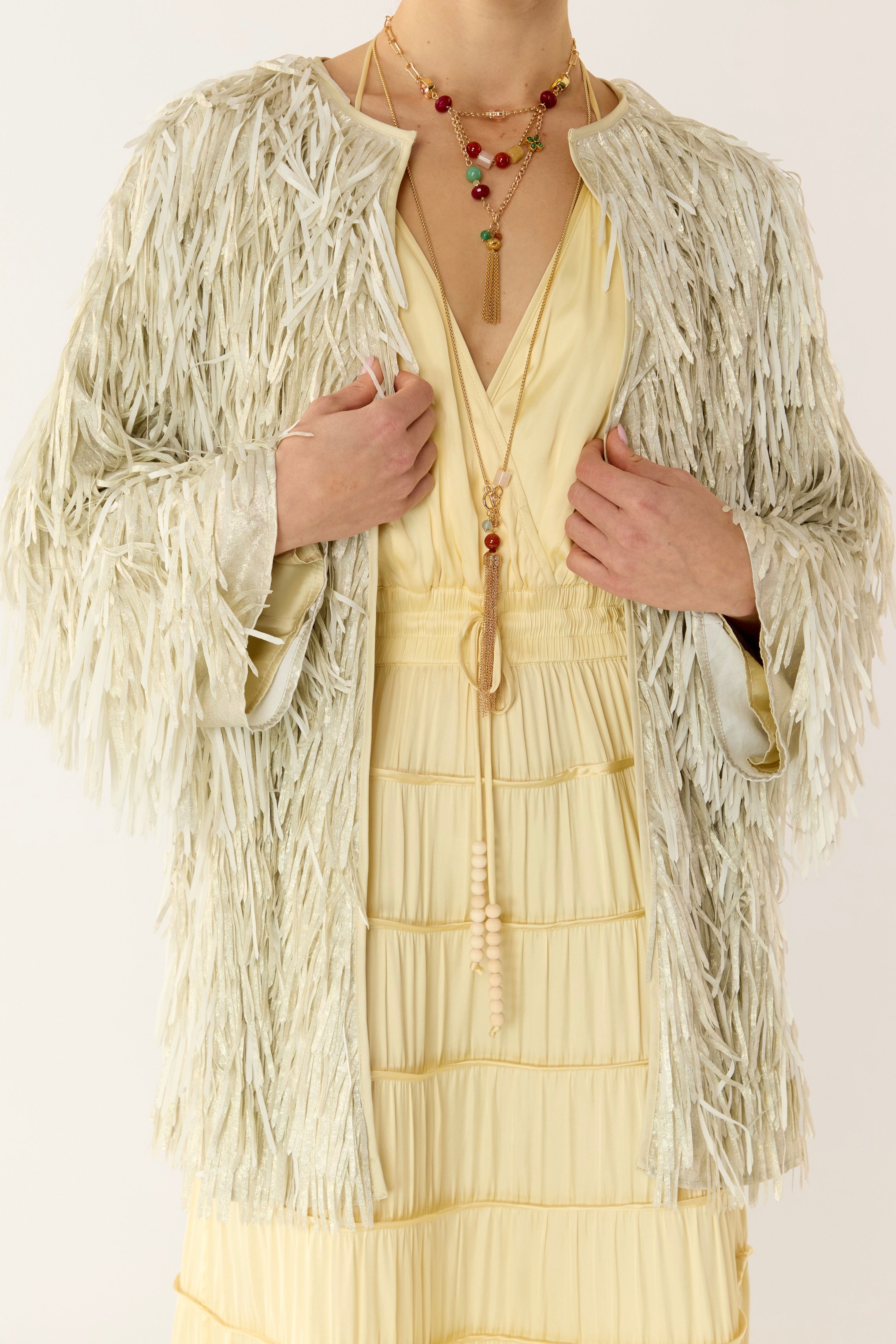 Anna Mae Metallic Tassel Jacket