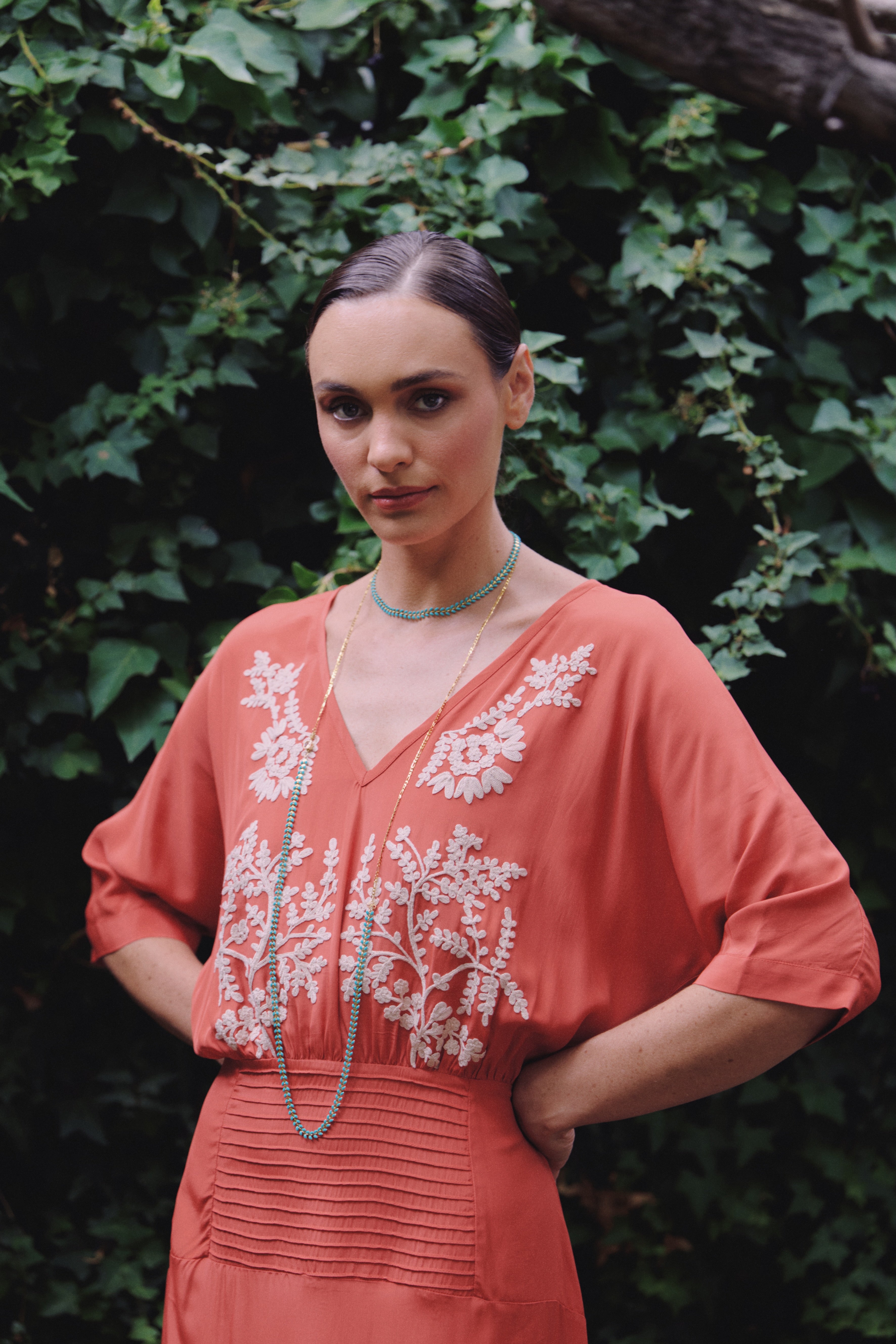 Gabbi Kelly Turquoise Leaf Necklace I