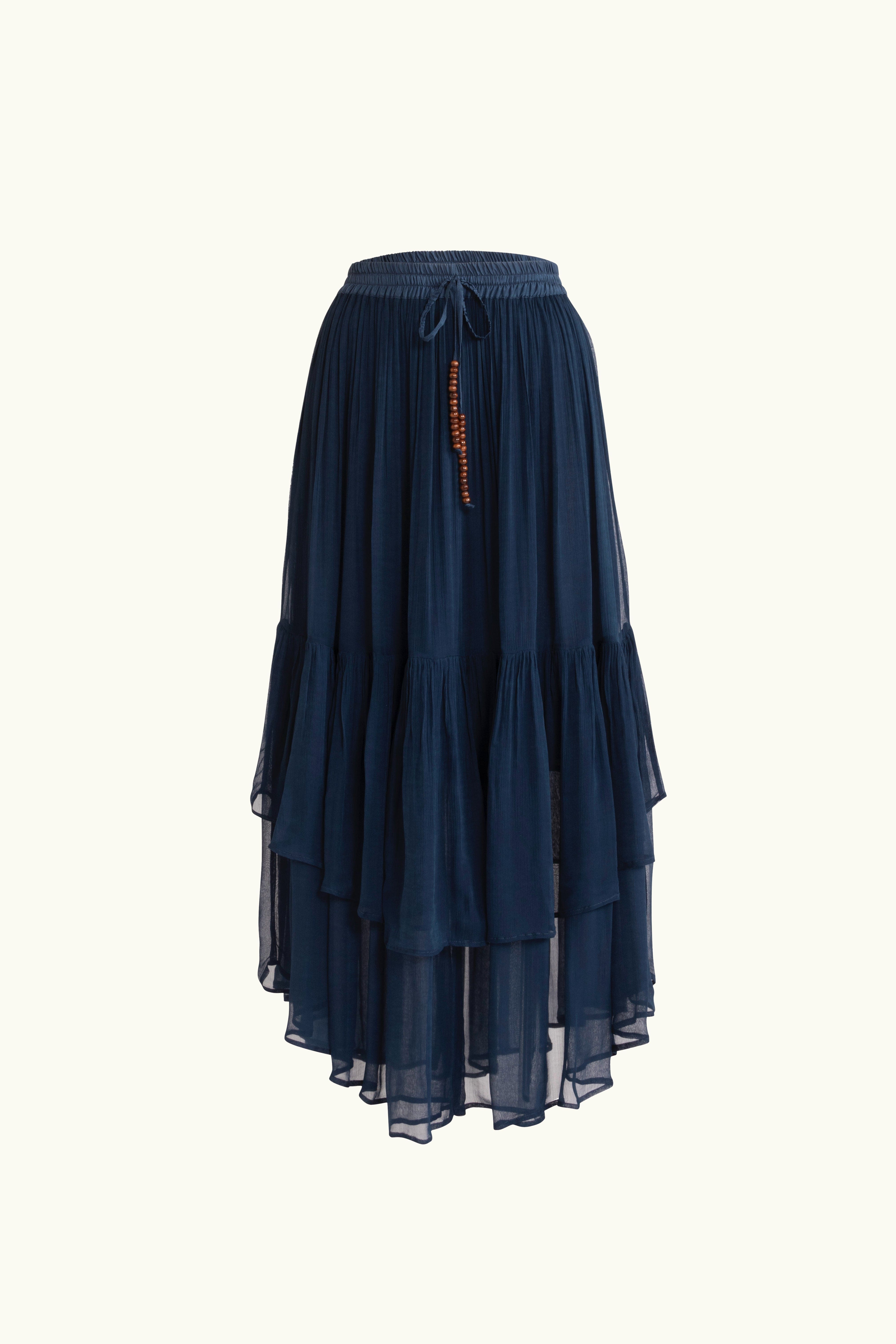 Lucinda Crinkle Chiffon Tiered Skirt
