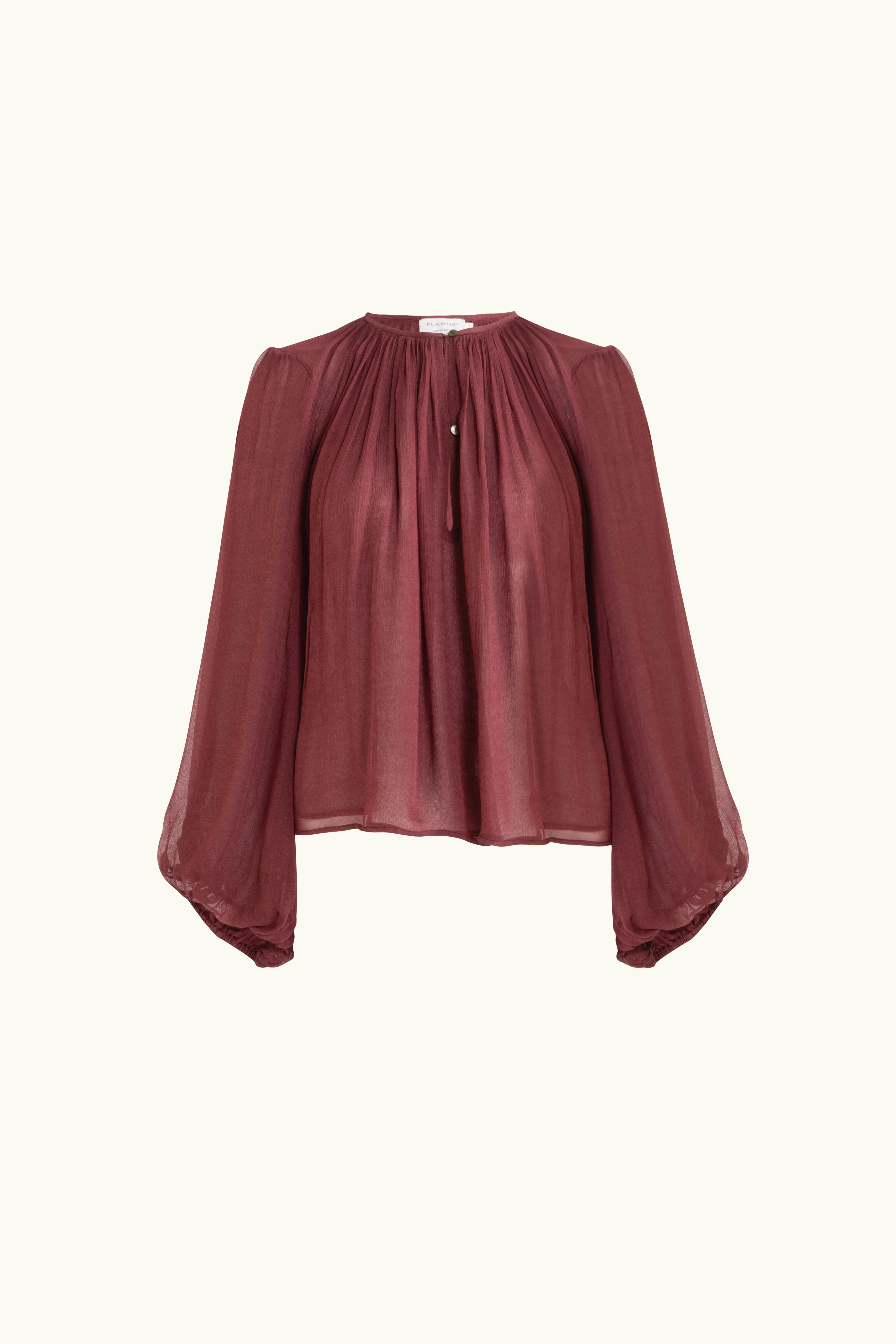 Lucinda Crinkle Chiffon Long Sleeve Top