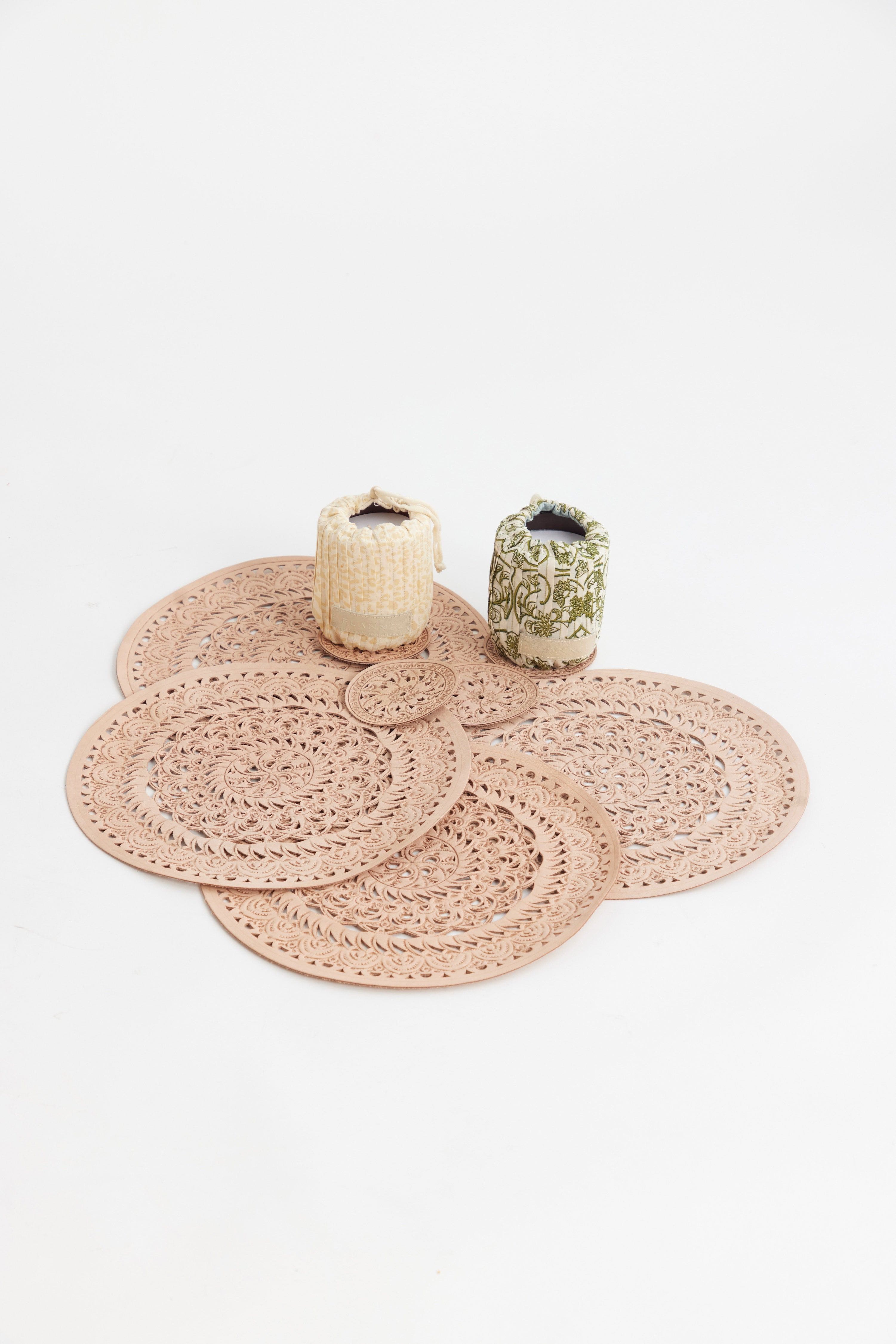 Savant Hand-Cut Leather Coasters