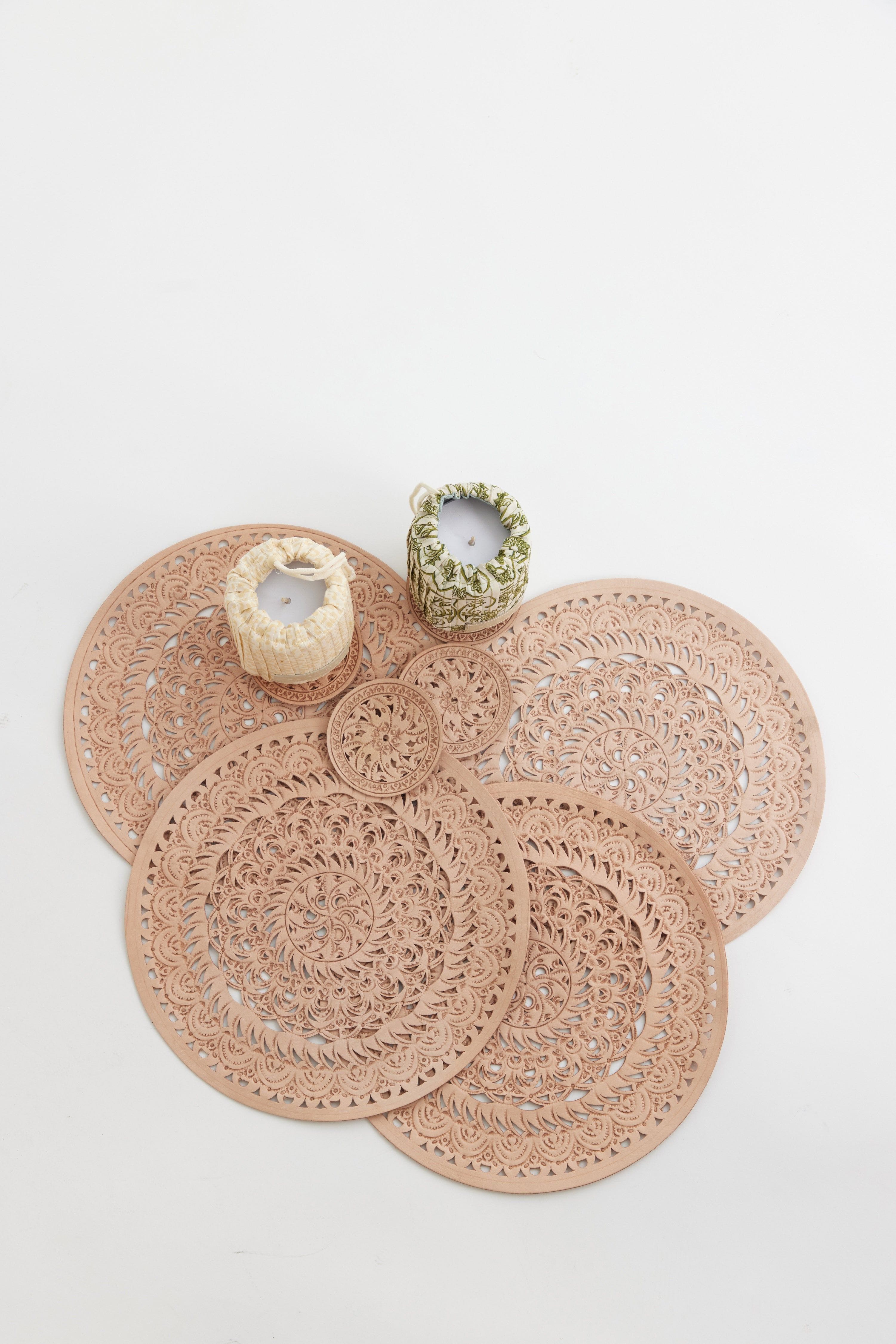 Savant Hand-Cut Leather Coasters