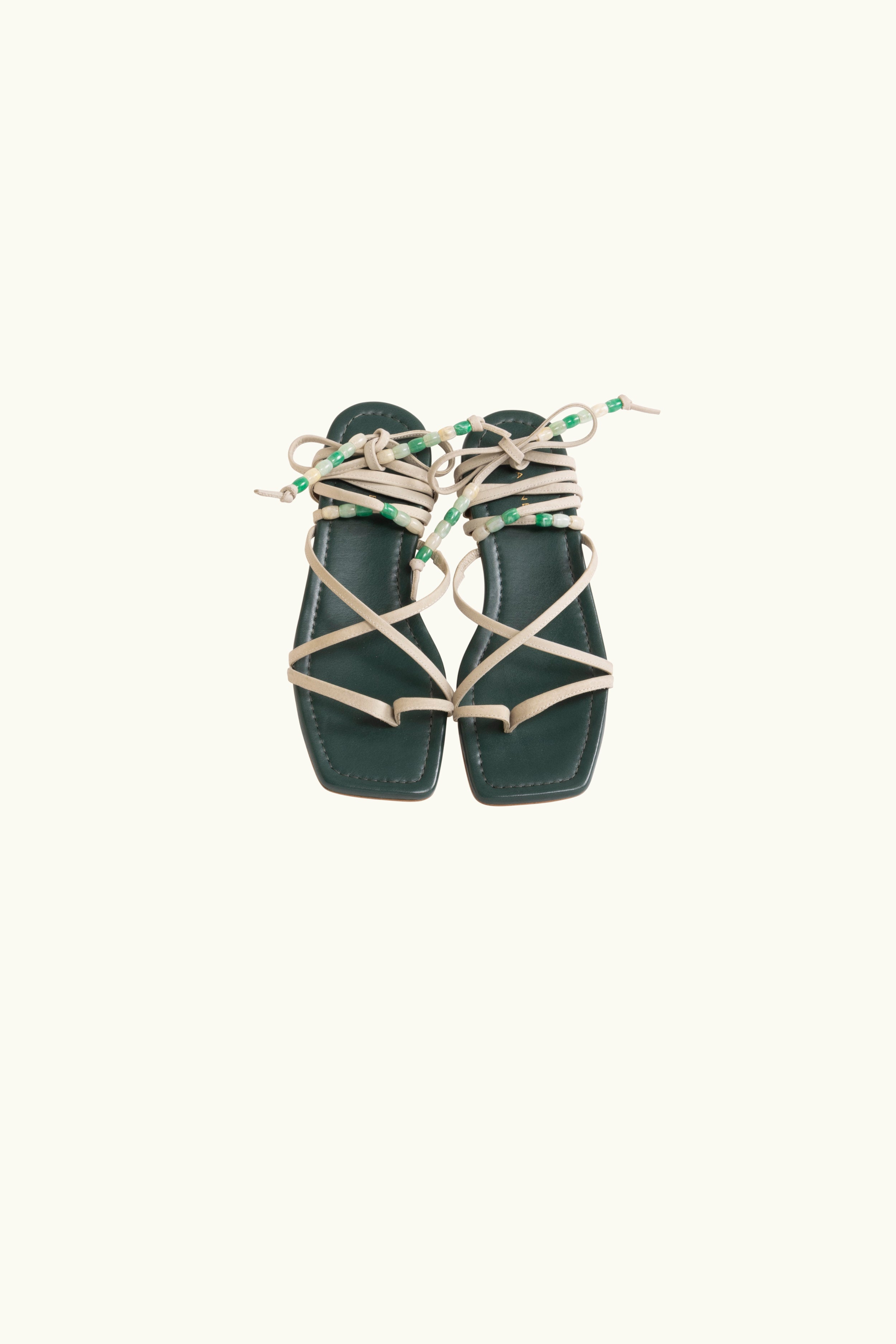 Alchemy Beaded Leather Tie Sandal