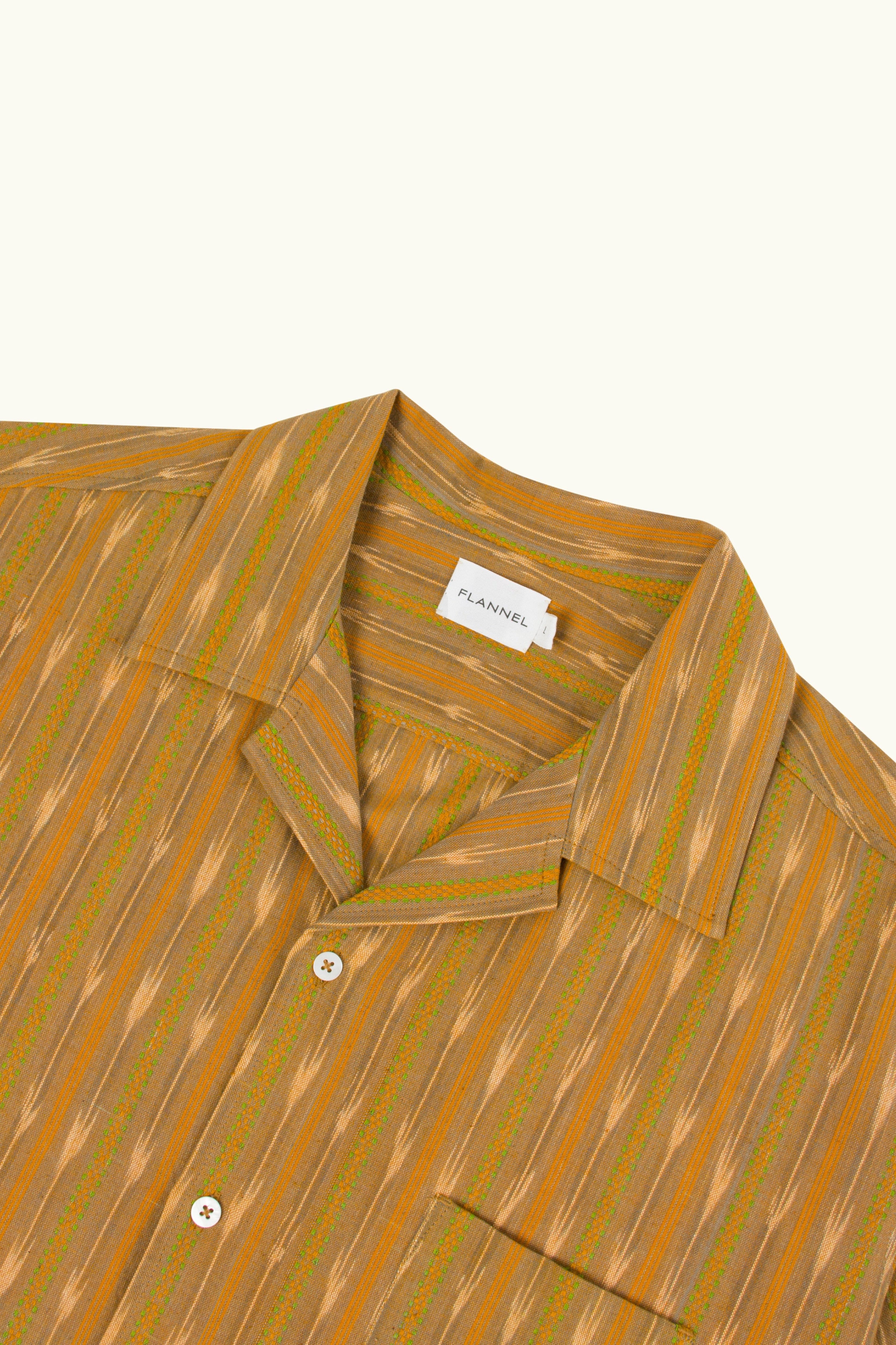 Alden Cotton Ikat Print Short Sleeve Shirt