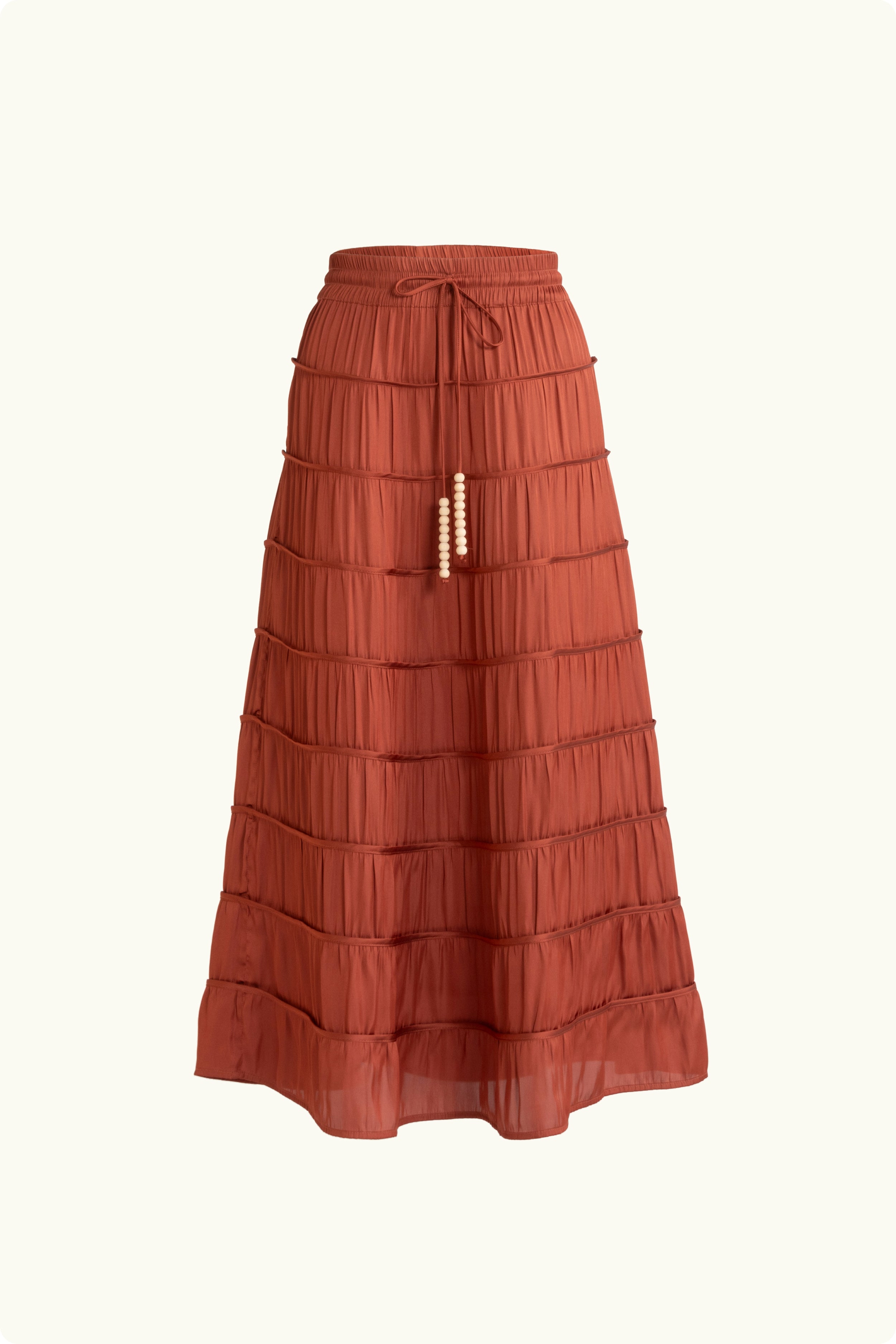 Alina Tiered Satin Skirt