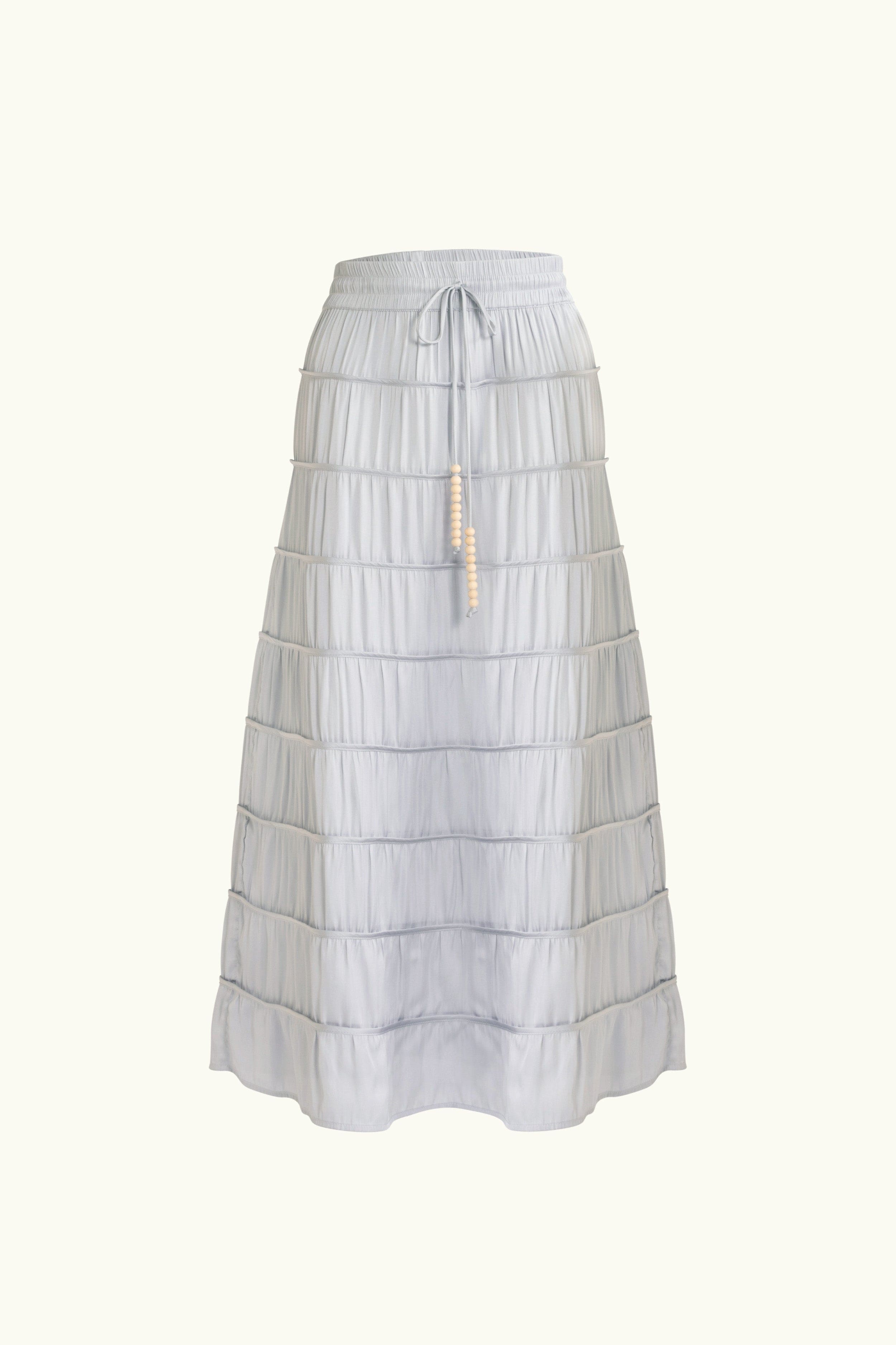 Alina Tiered Satin Skirt