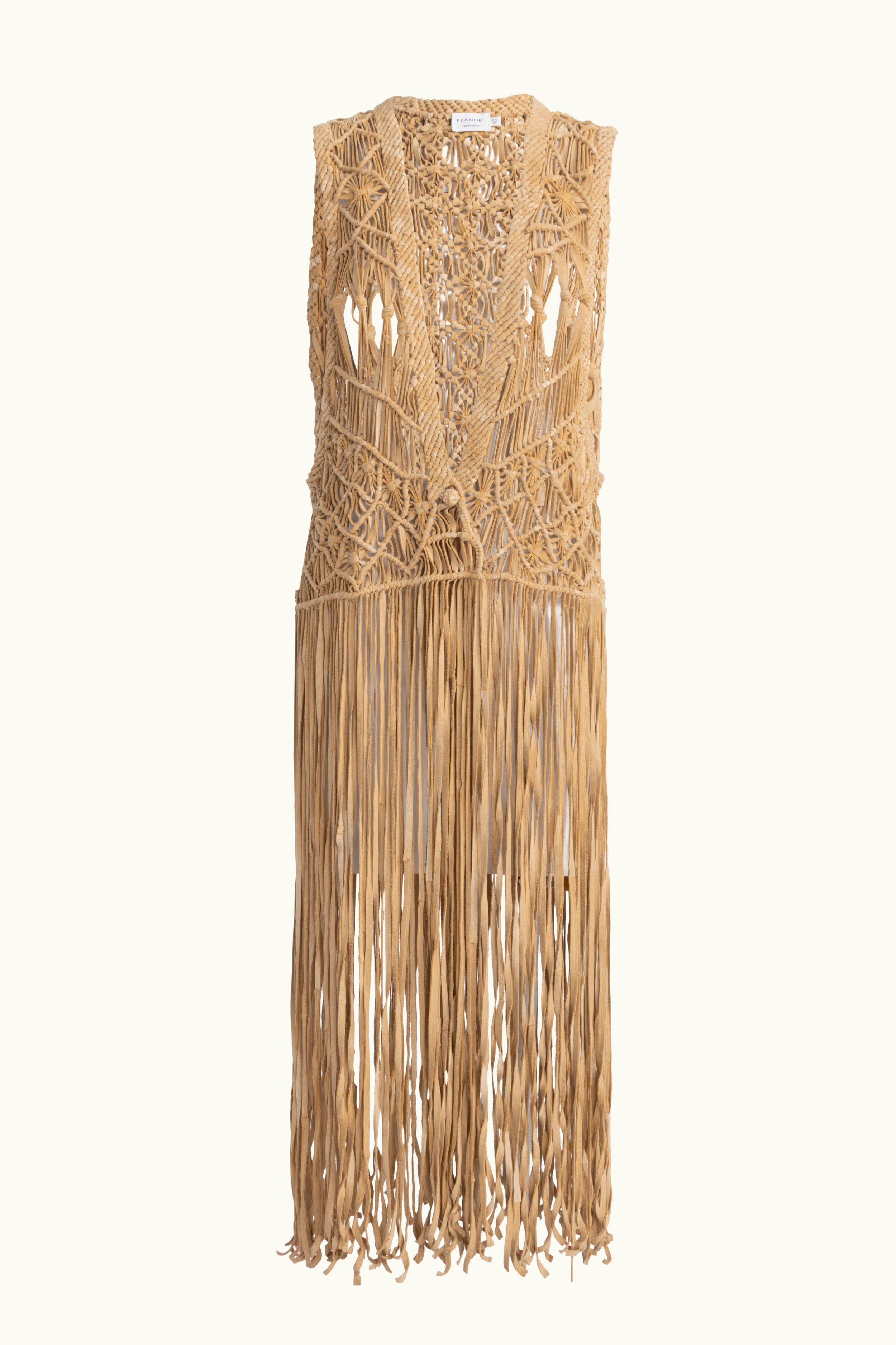 Artemis Fringed Handwoven Suede Vest