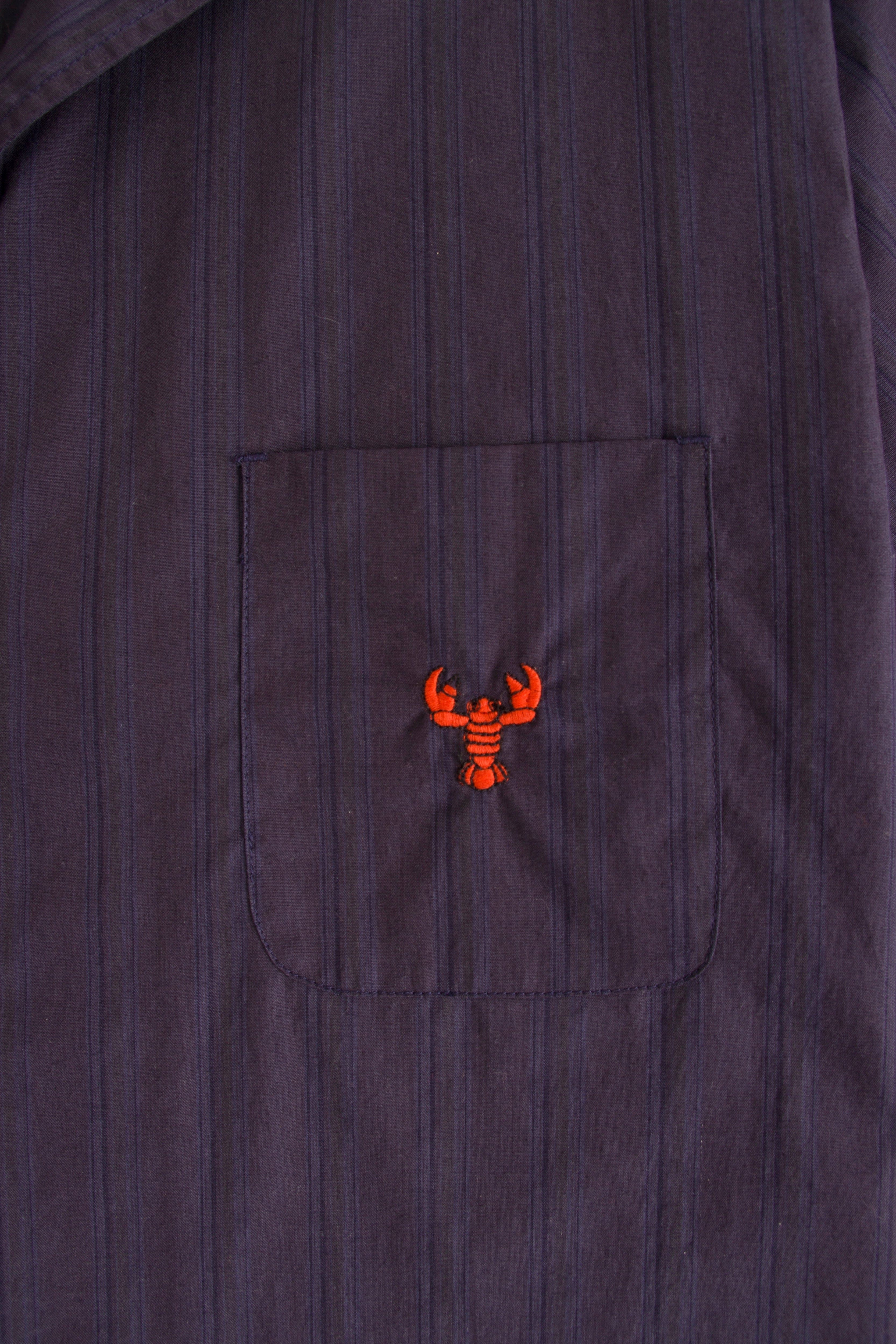 Atticus Cotton Short Sleeve Shirt with Lobster Embroidery