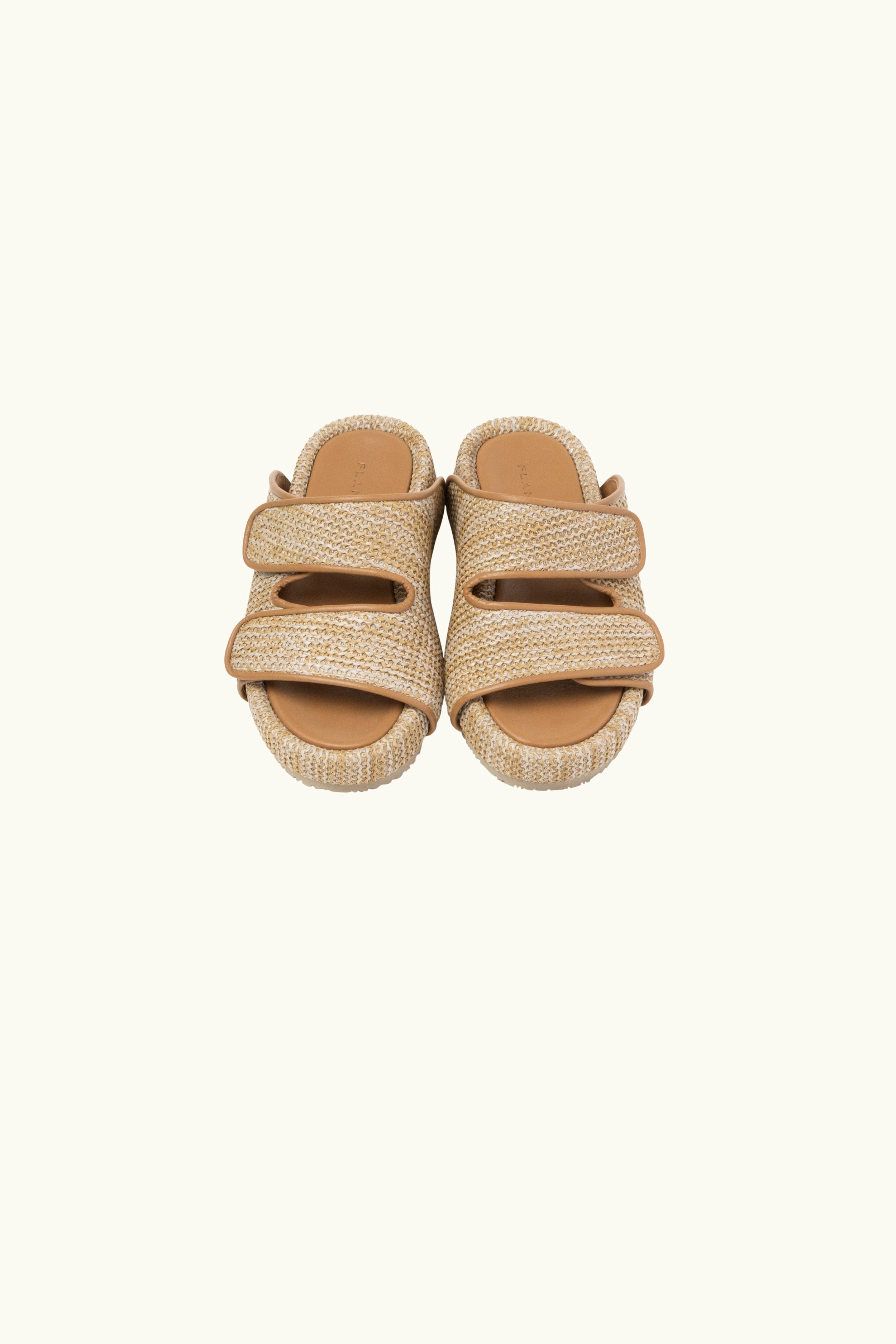 Camie Raffia & Leather Slide