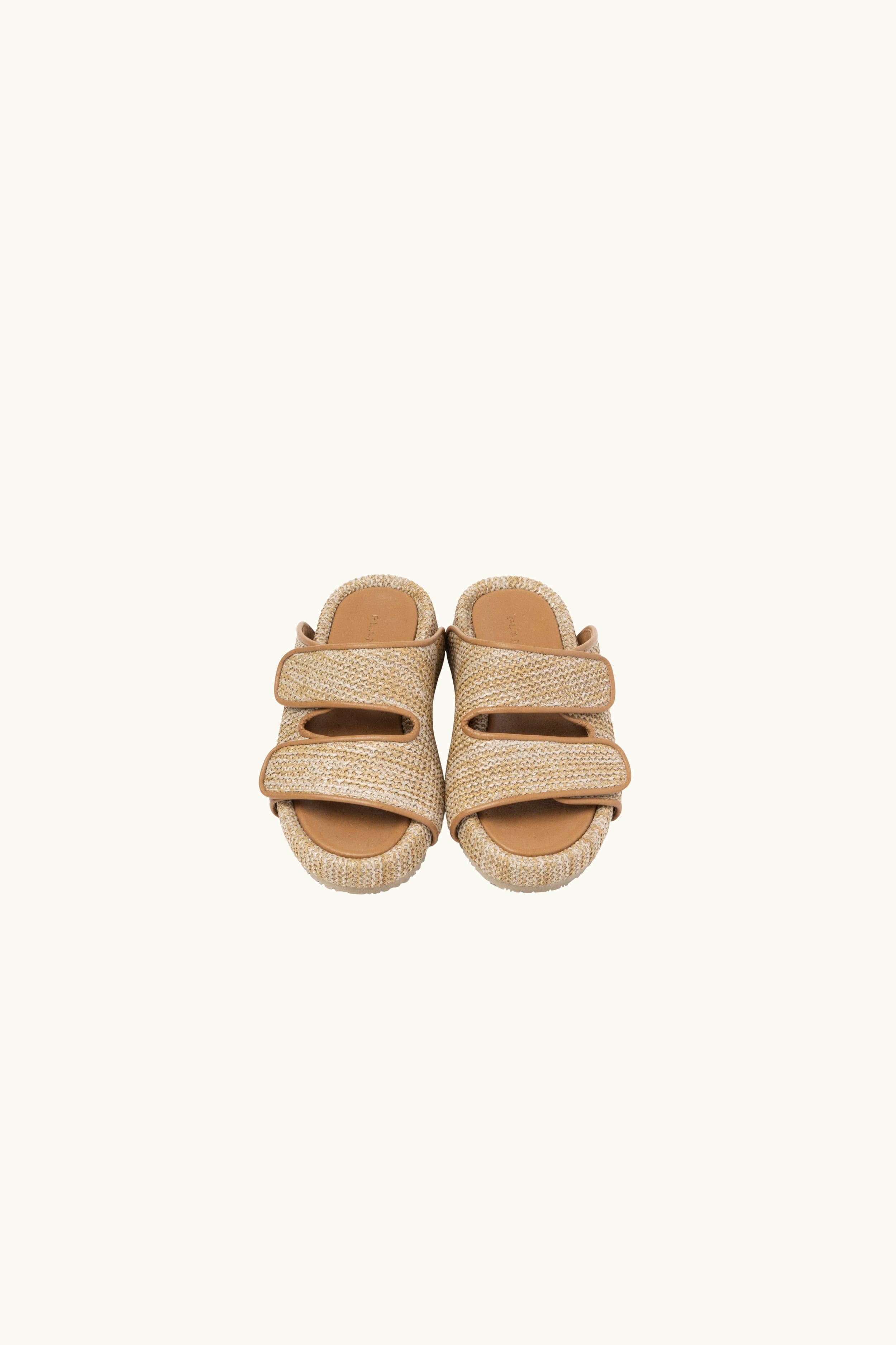 Camie Raffia & Leather Slide