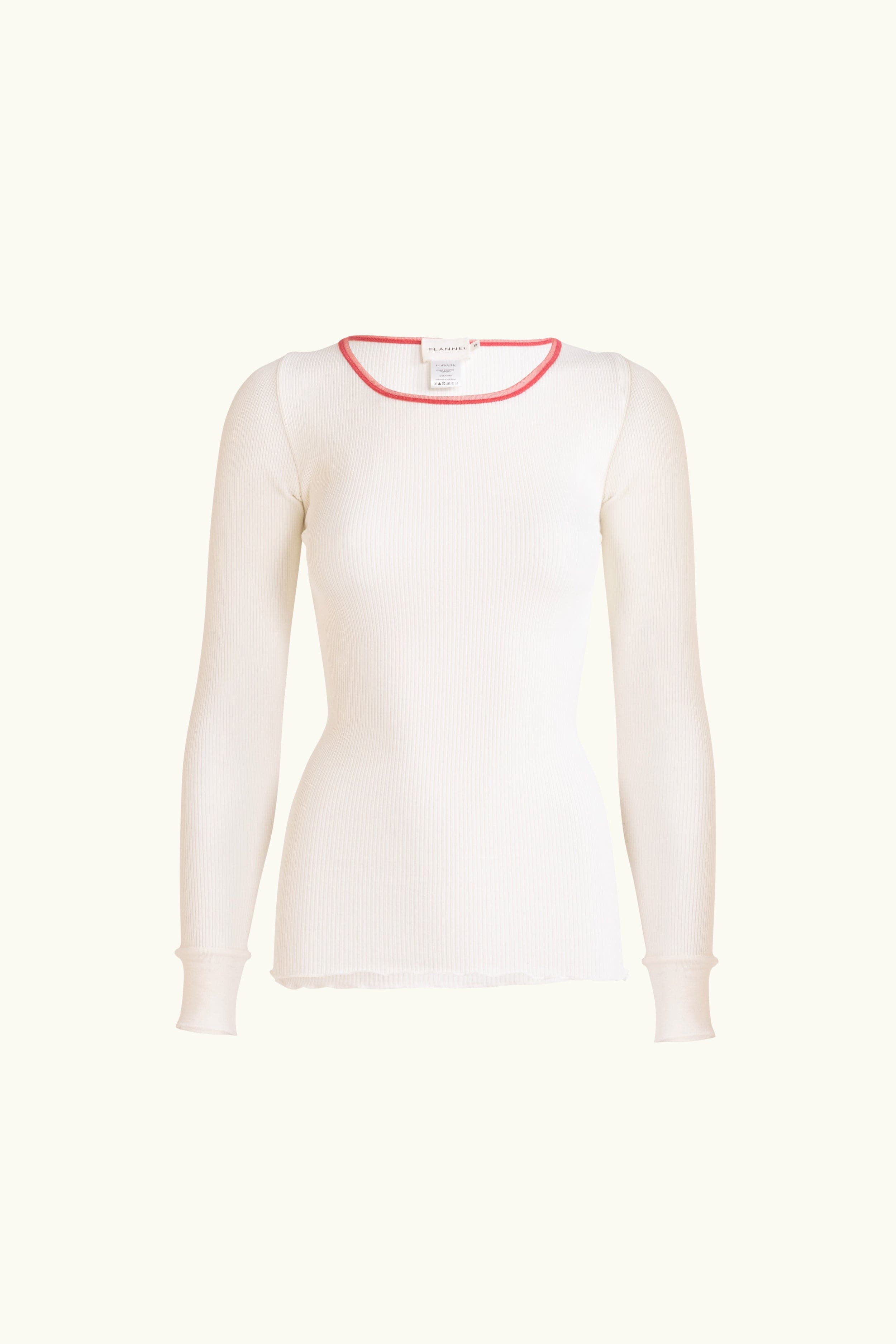 Carli Ribbed Silk-Cotton Long Sleeve Top