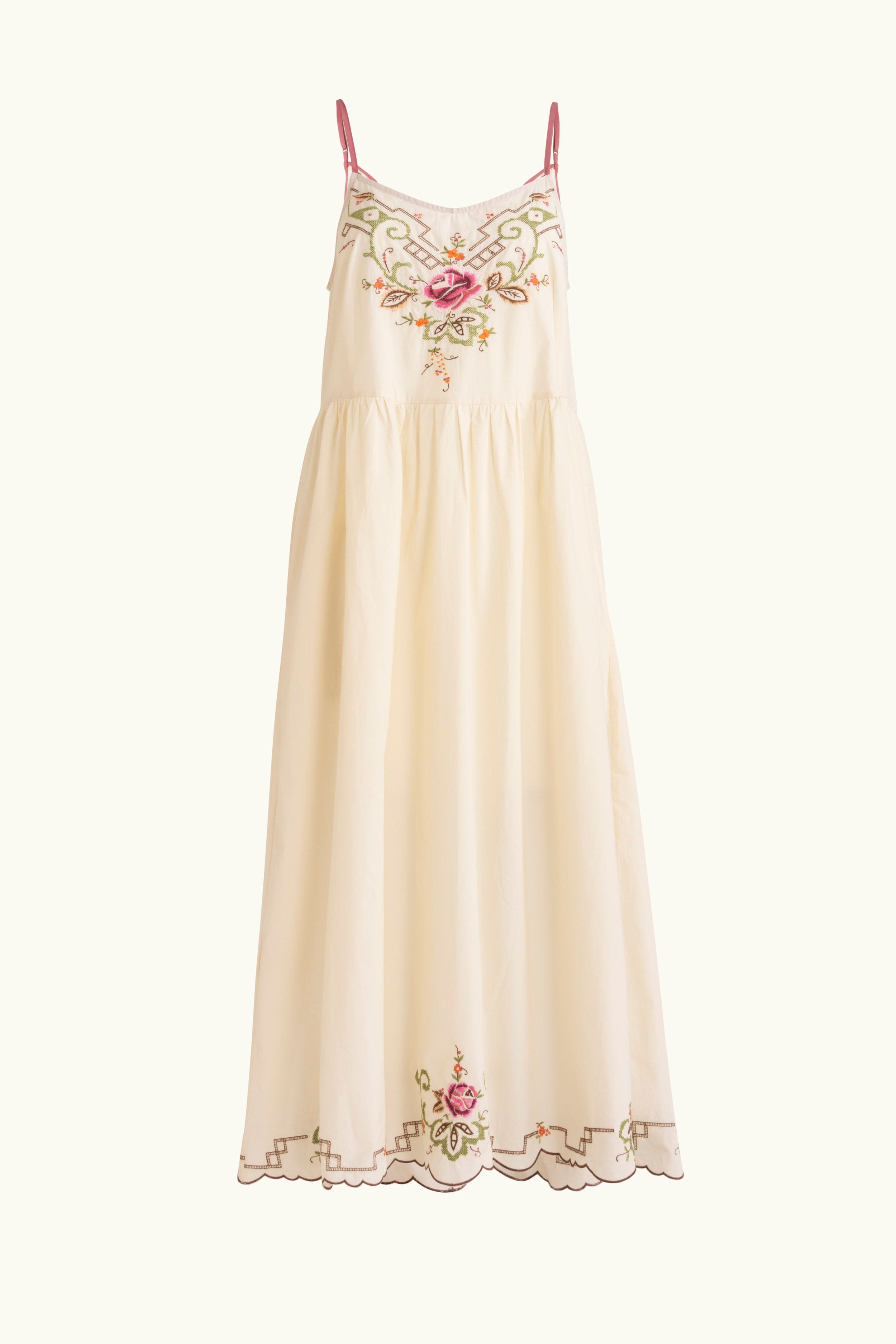 Esther Embroidered Cotton Cami Dress