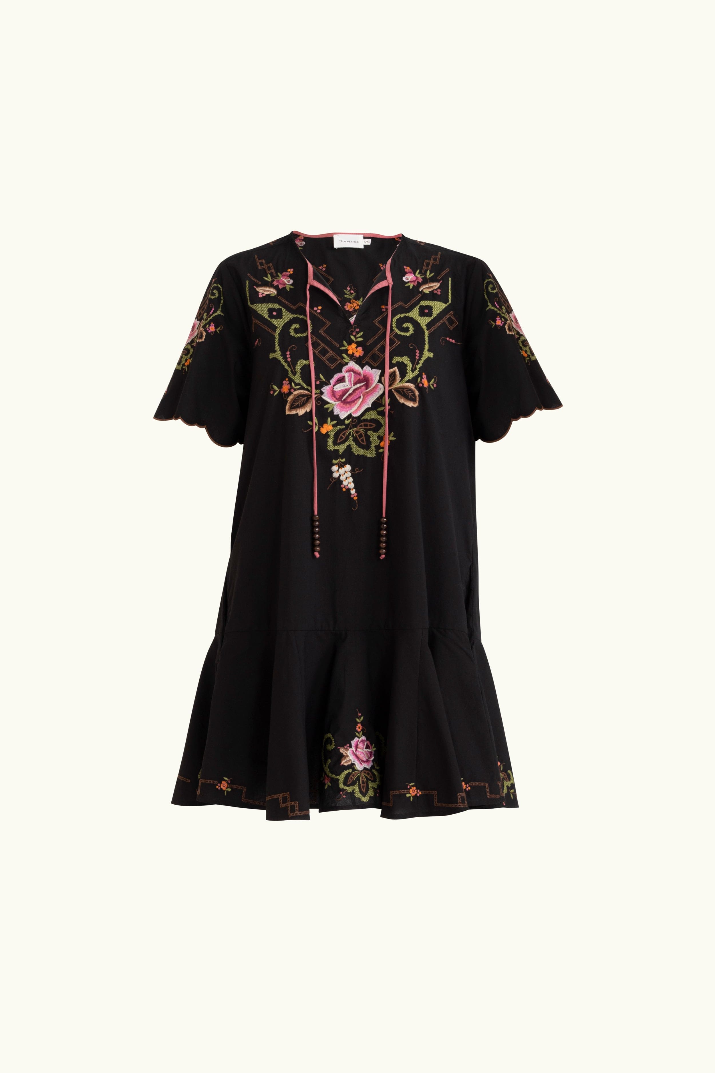 Esther Embroidered Cotton Short Dress