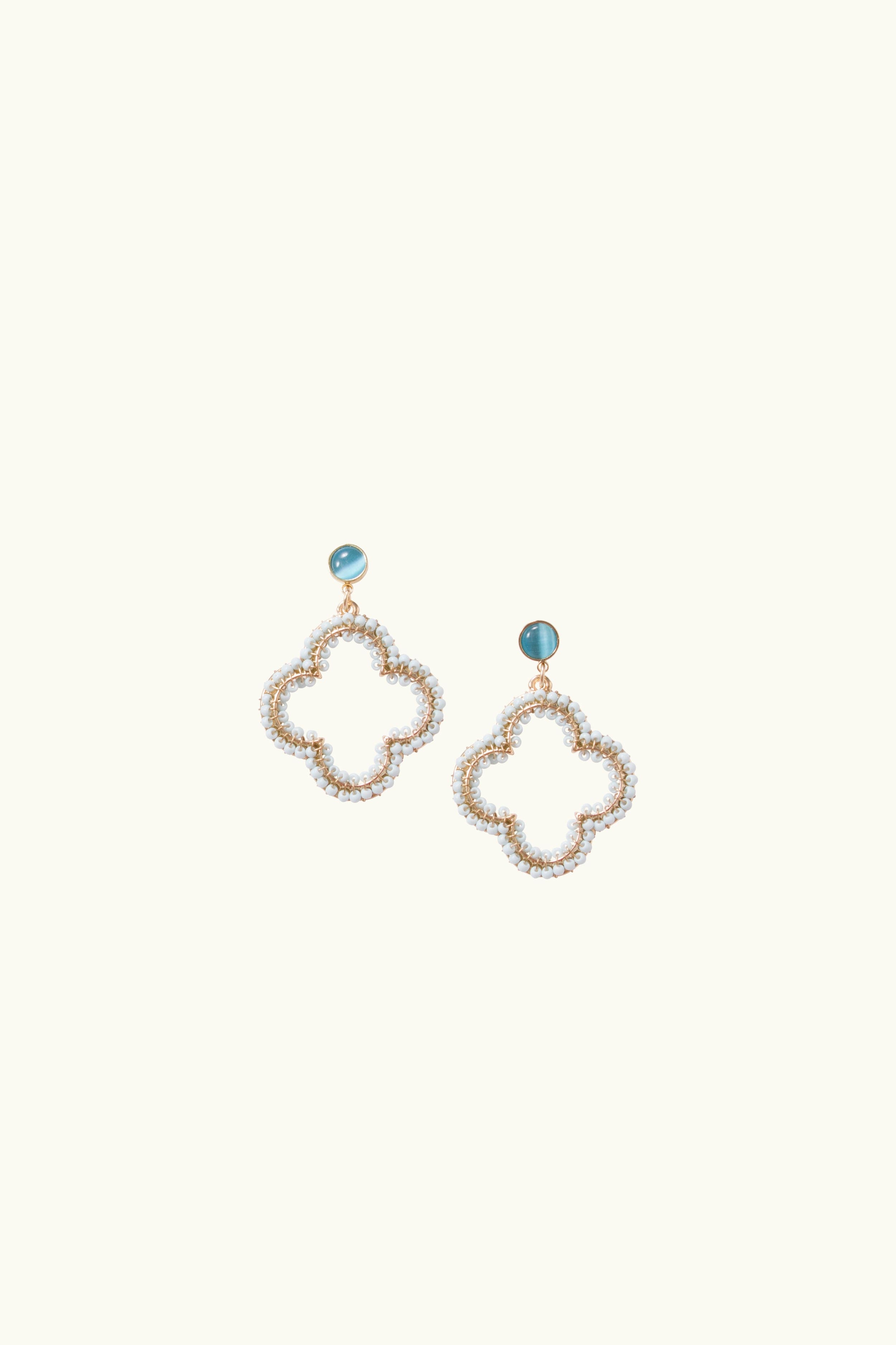Gabbi Kelly Blue Resin Clover Earrings