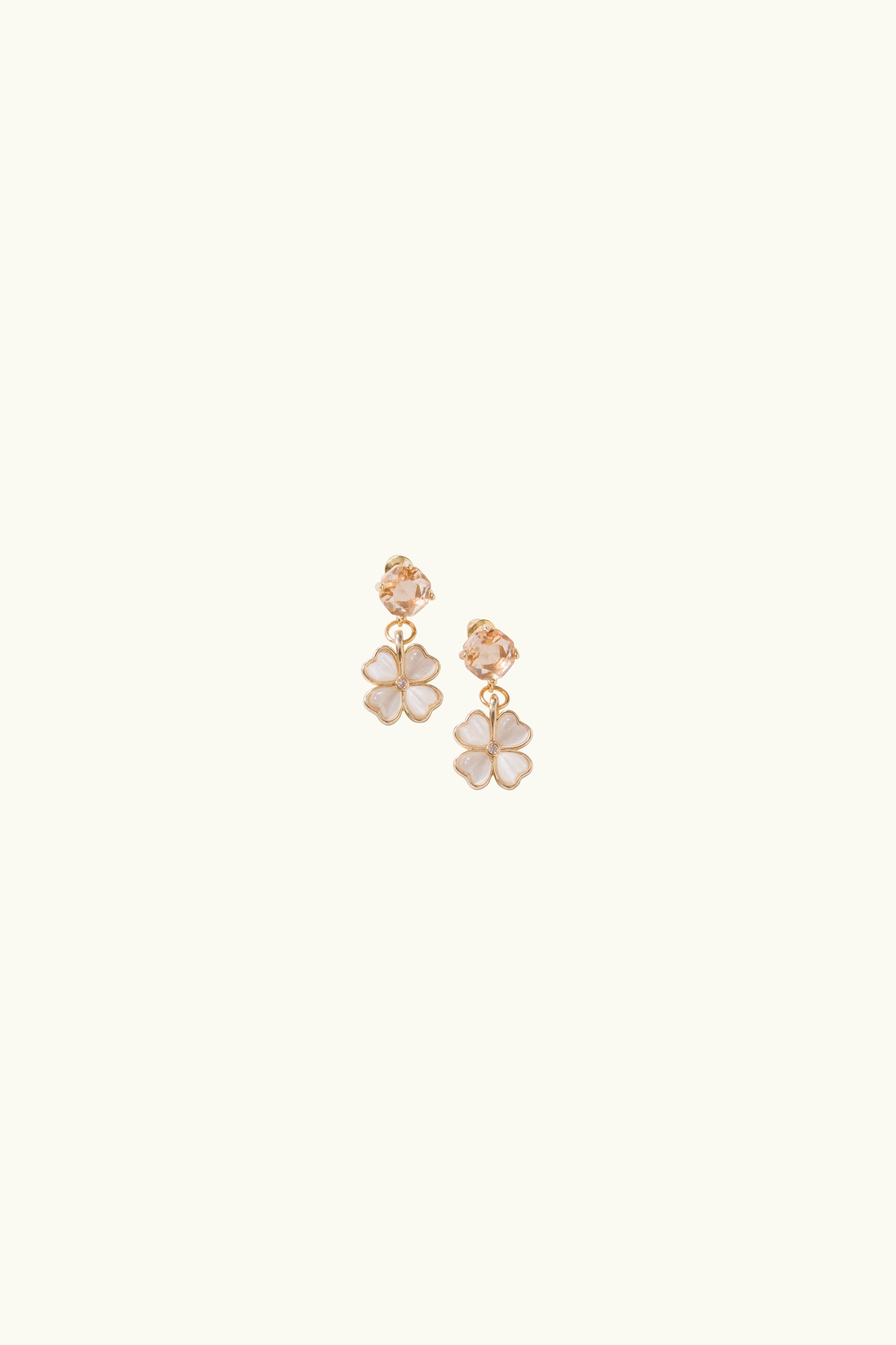 Gabbi Kelly Peach Crystal & Resin Flower Earrings
