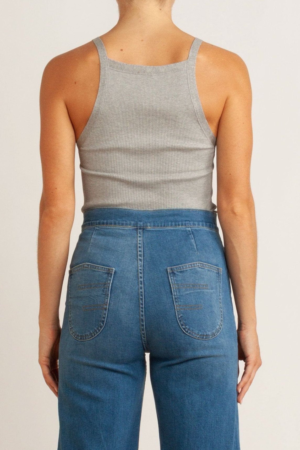 Clover Ribbed Silk-Cotton Tank