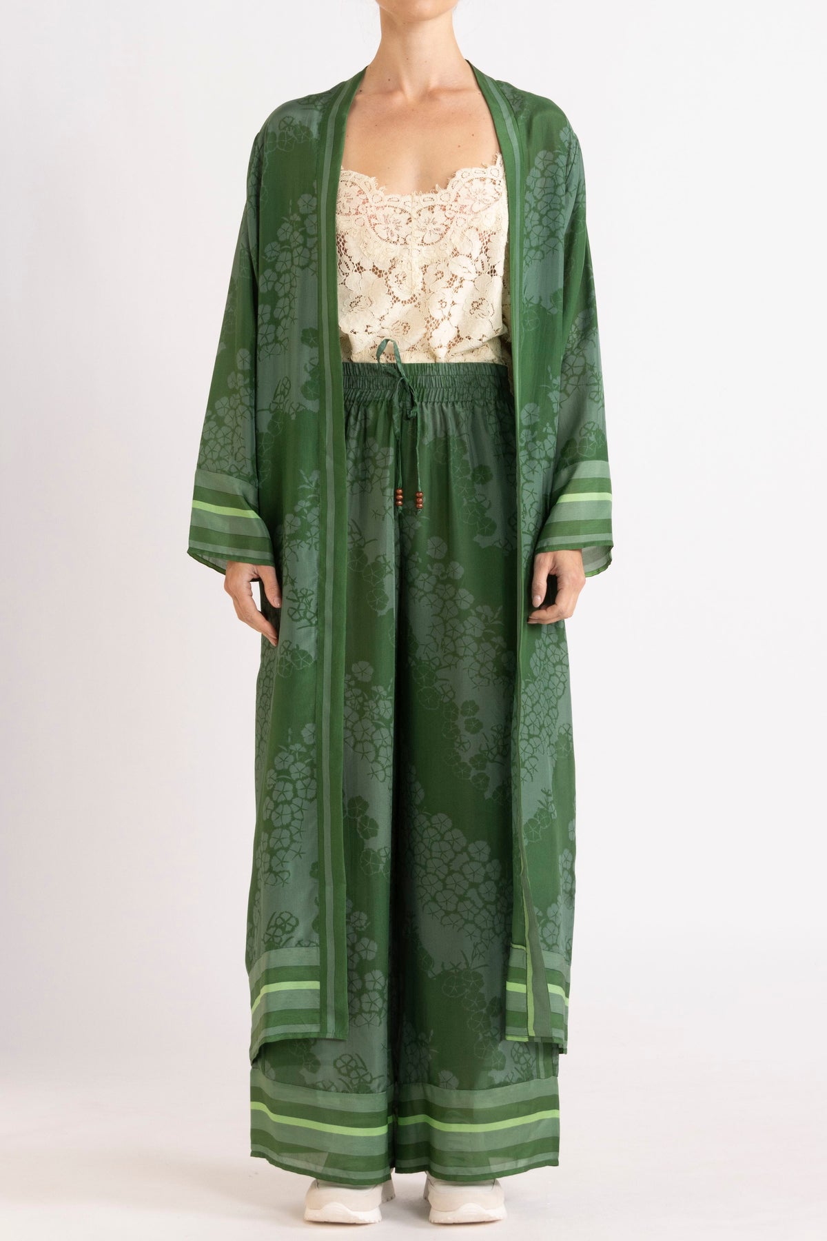 Arden Printed Silk Long Jacket