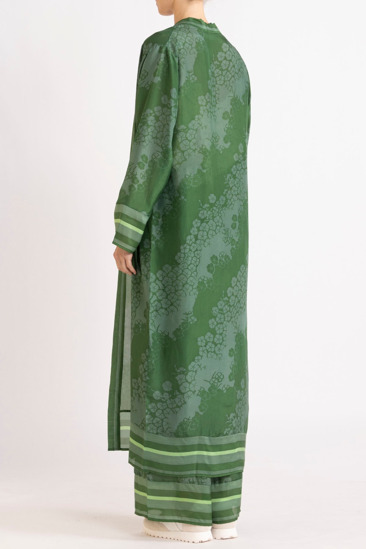 Arden Printed Silk Long Jacket