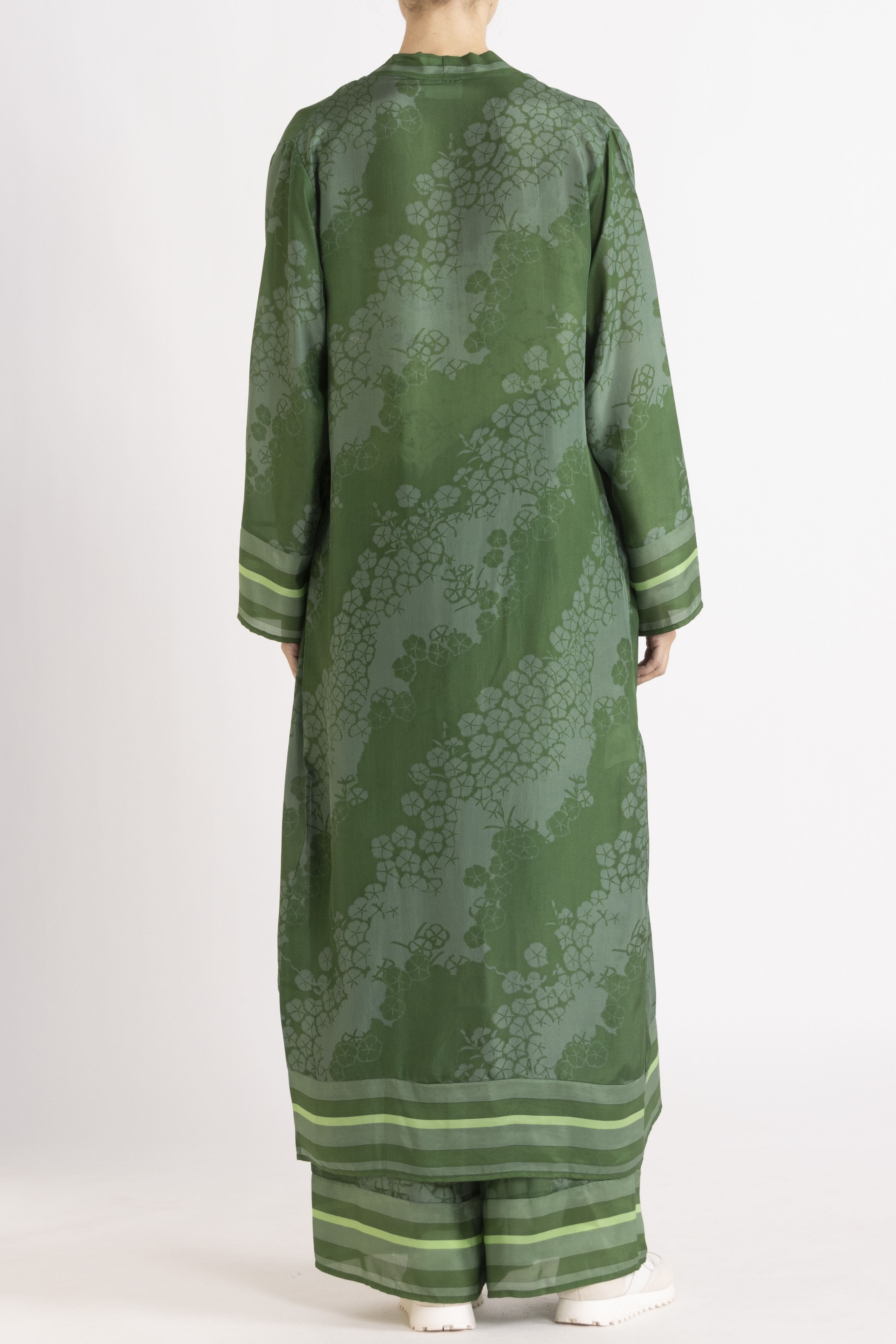 Arden Printed Silk Long Jacket