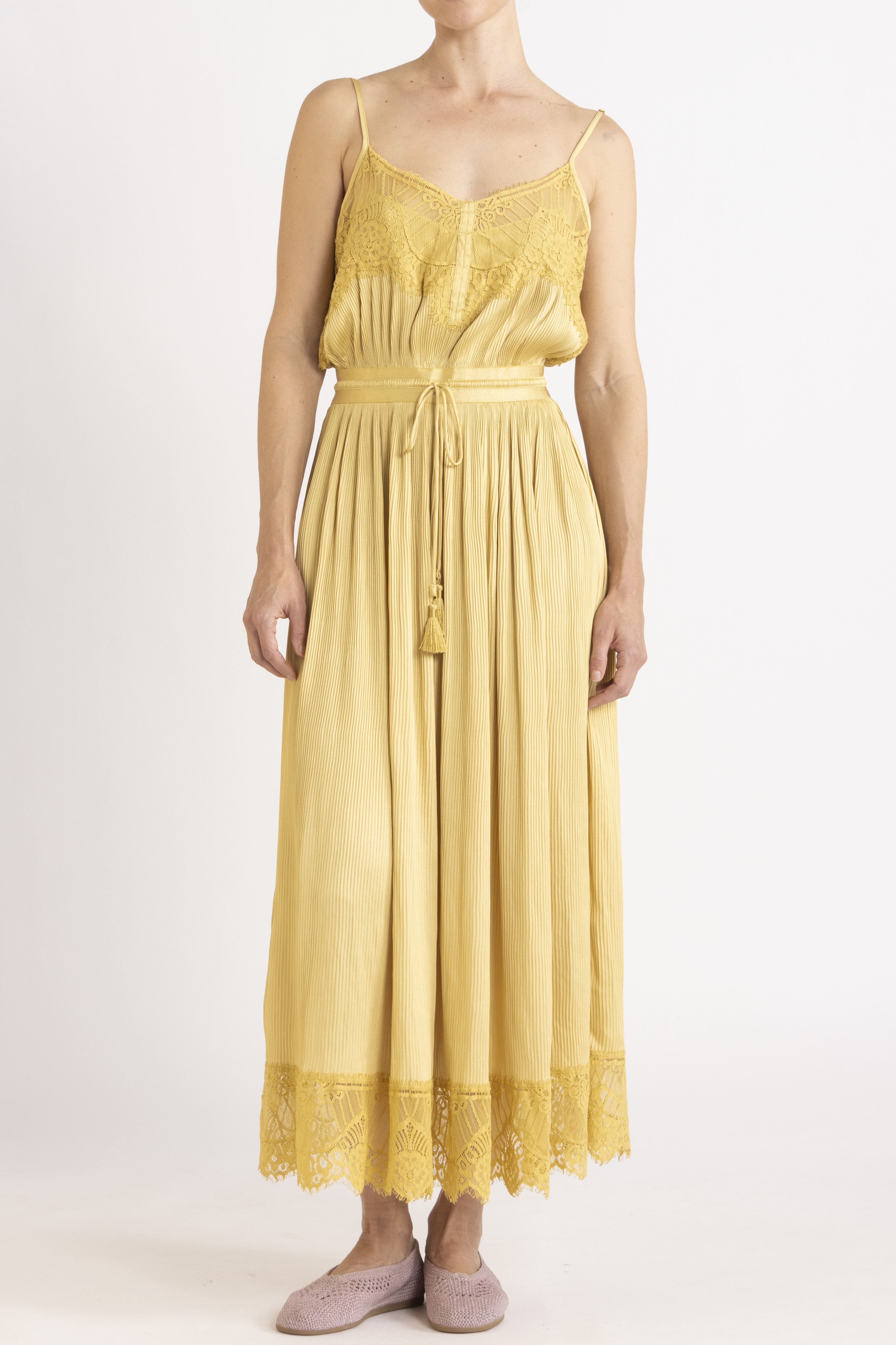 Valerie Lace Pleat Cami Dress