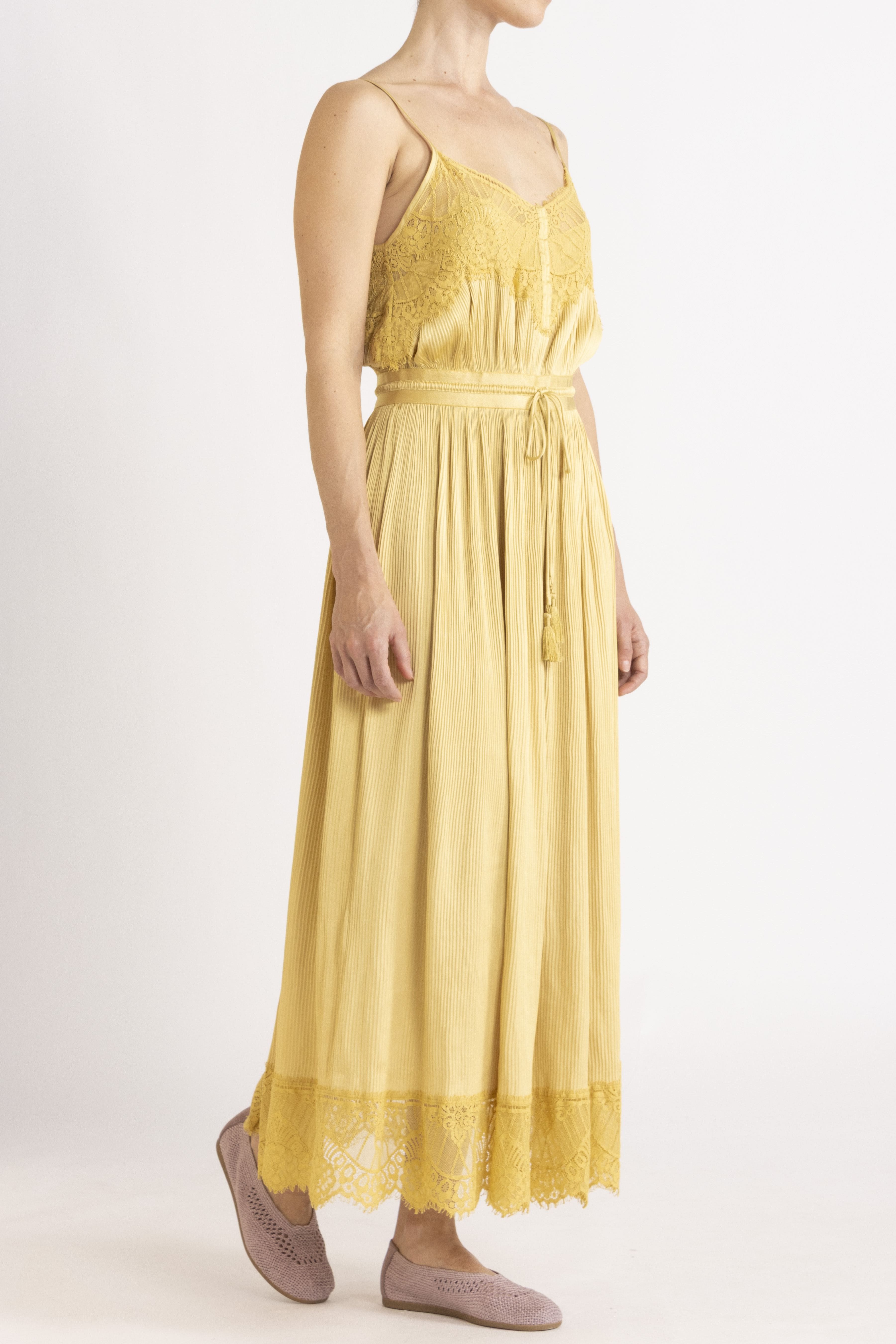 Valerie Lace Pleat Cami Dress