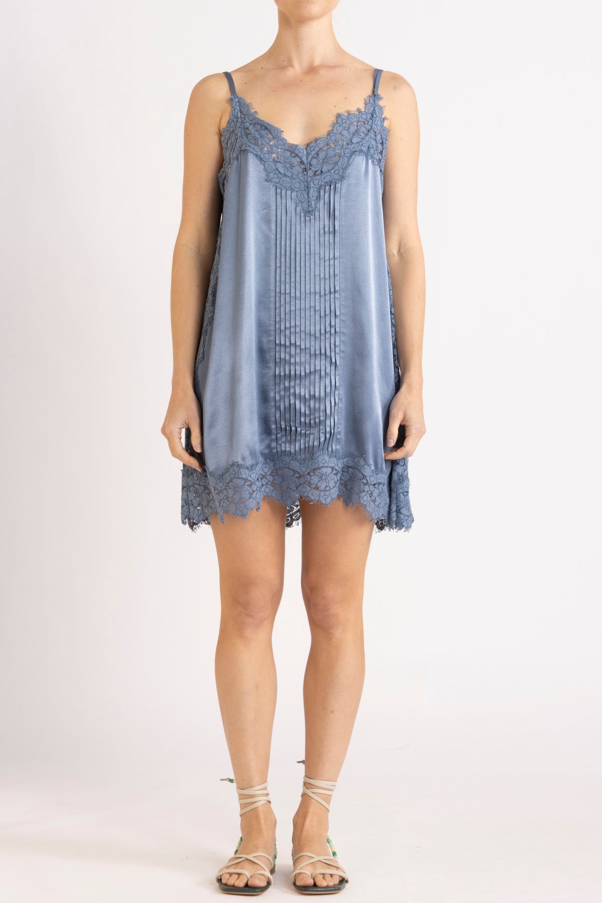 Lenny Satin Lace Short Slip Dress