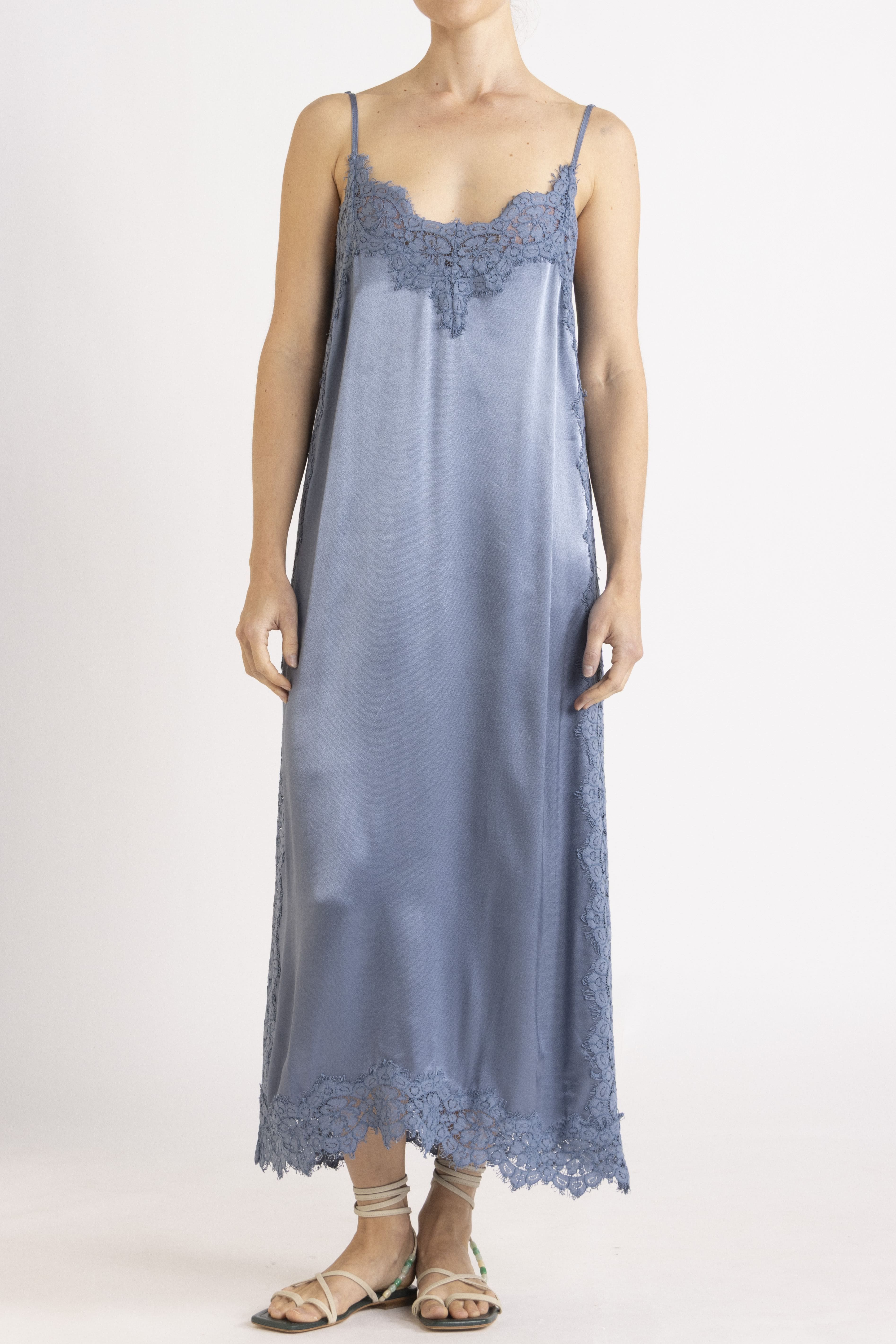 Lenny Satin Lace Slip Dress