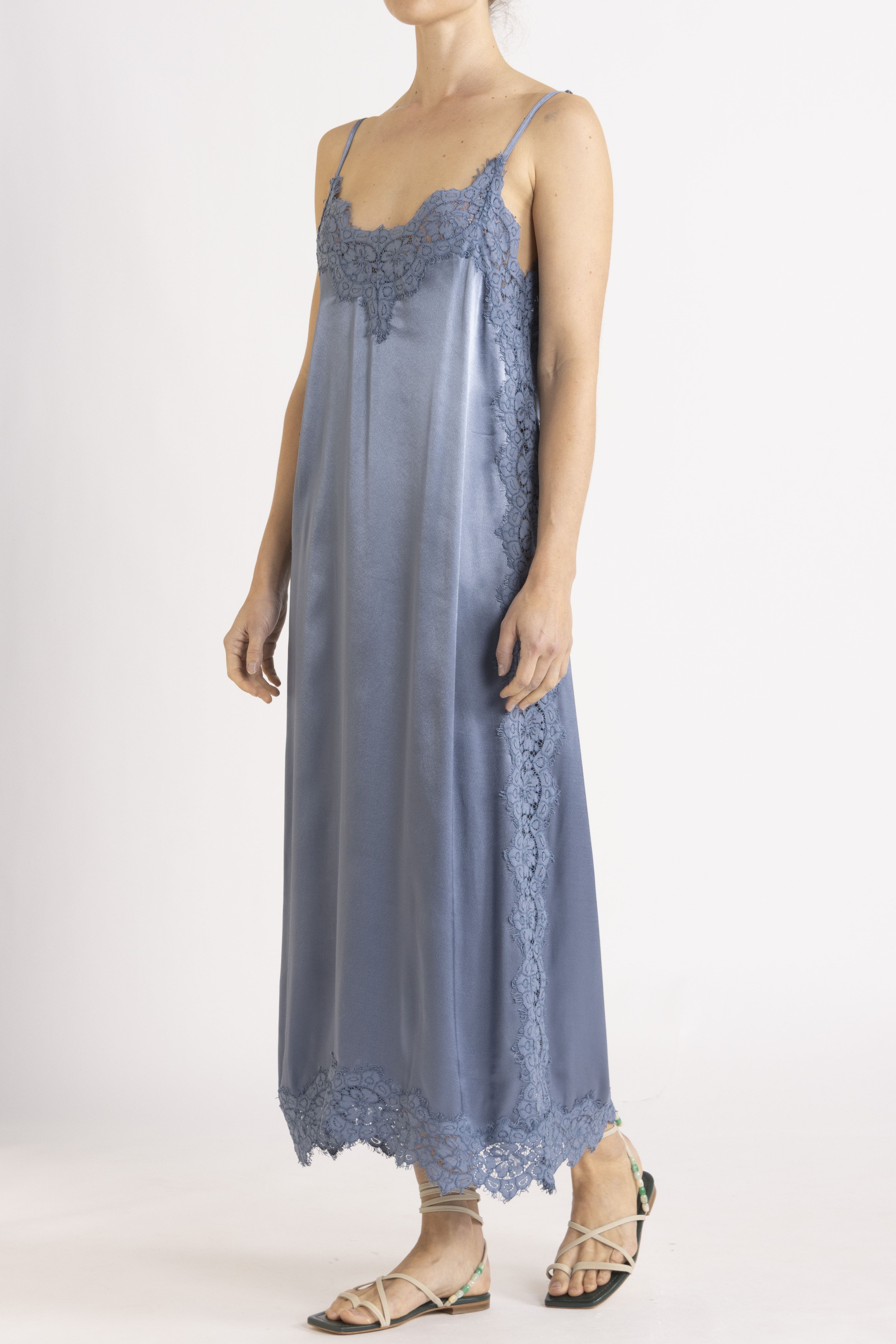 Lenny Satin Lace Slip Dress