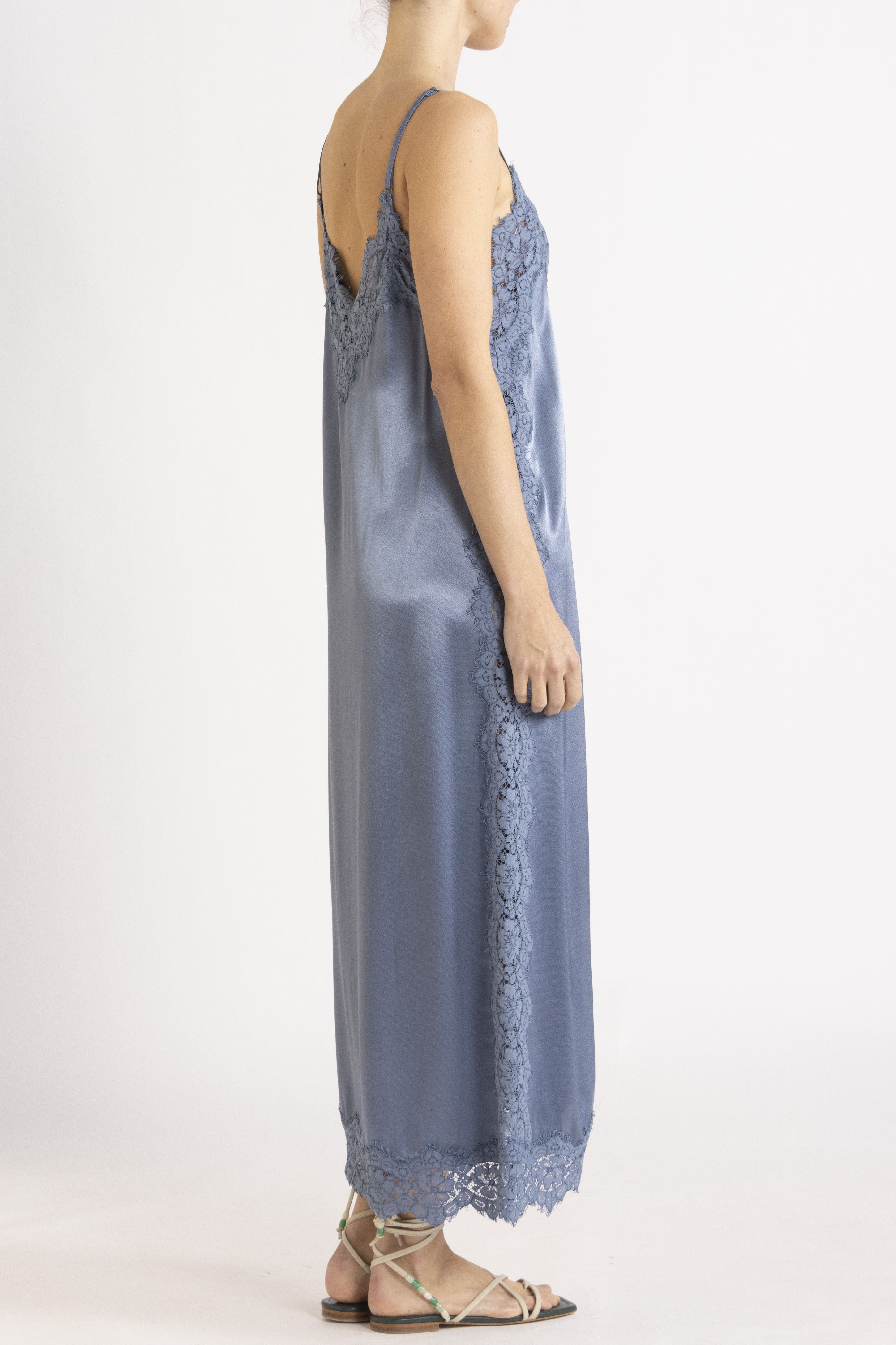 Lenny Satin Lace Slip Dress