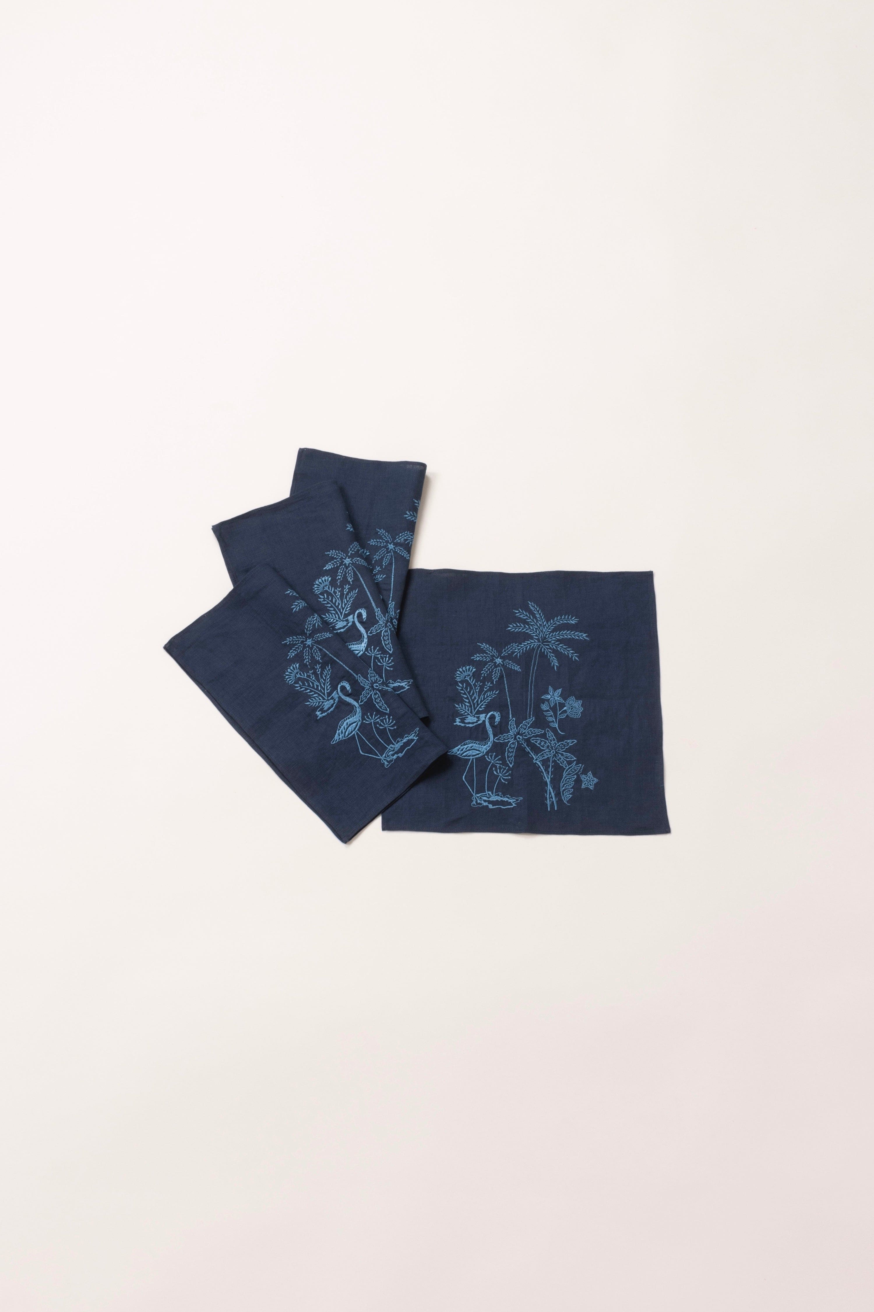 Isadora Embroidered Linen Napkins (Set of 4)