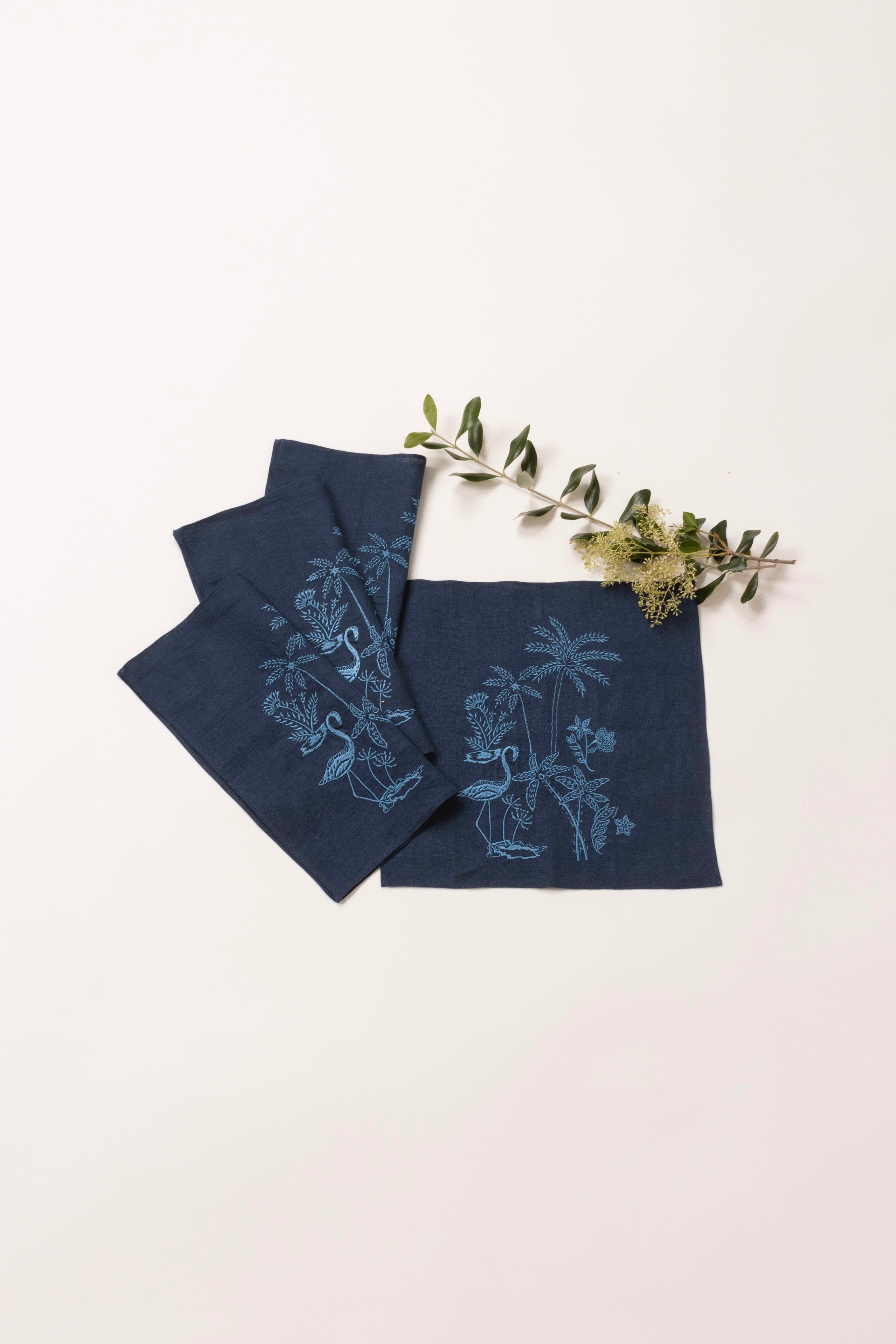 Isadora Embroidered Linen Napkins (Set of 4)