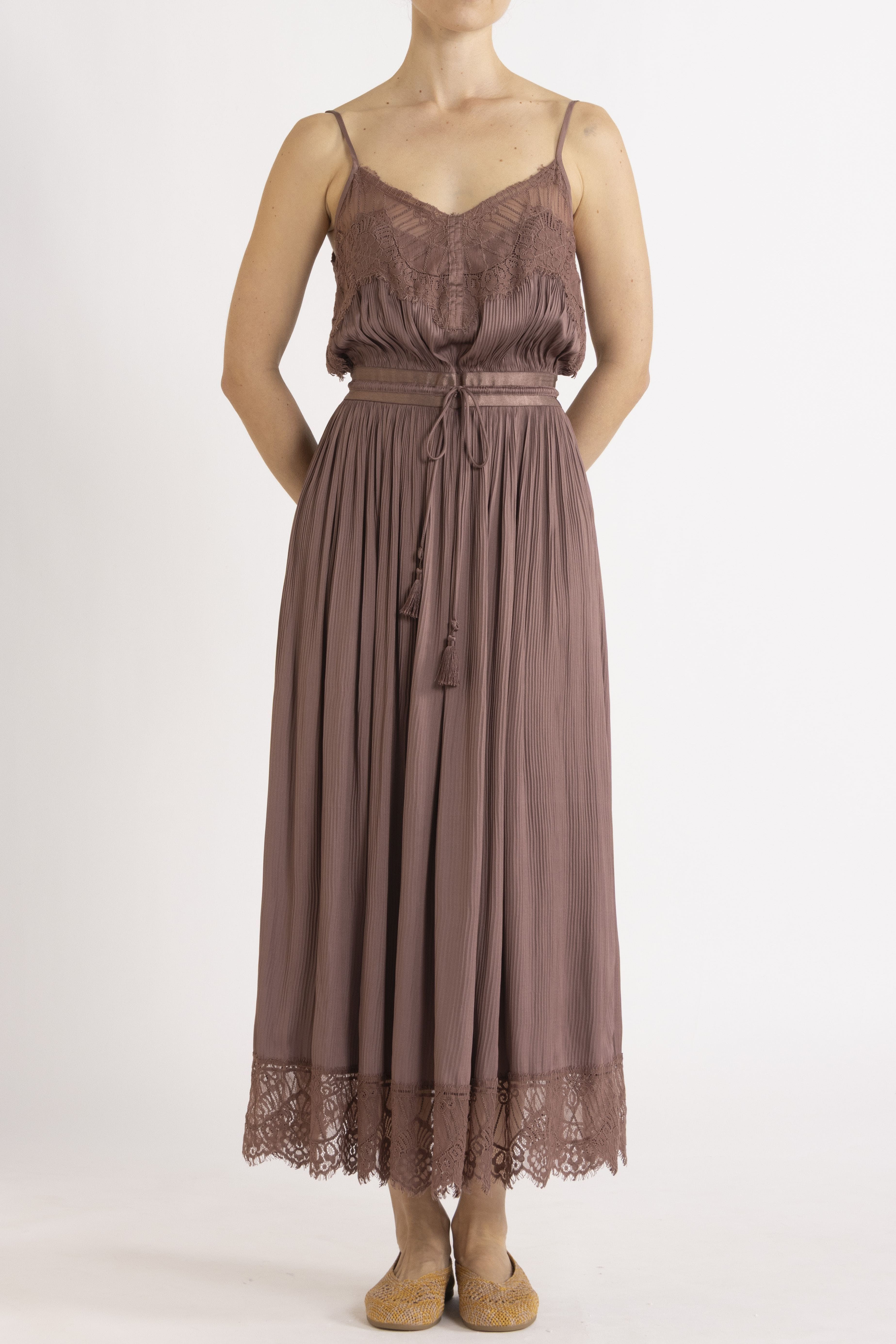 Valerie Lace Pleat Cami Dress