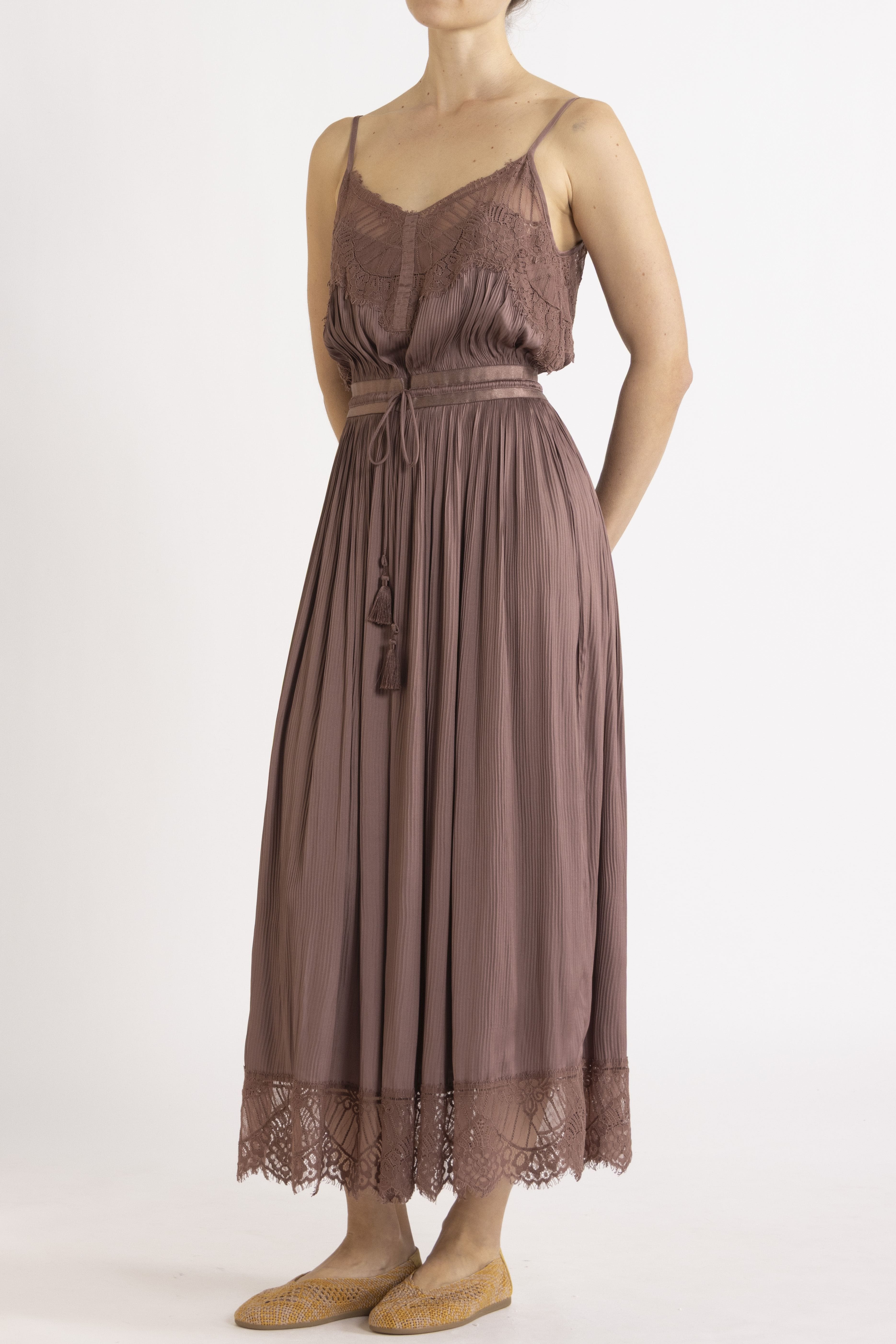 Valerie Lace Pleat Cami Dress