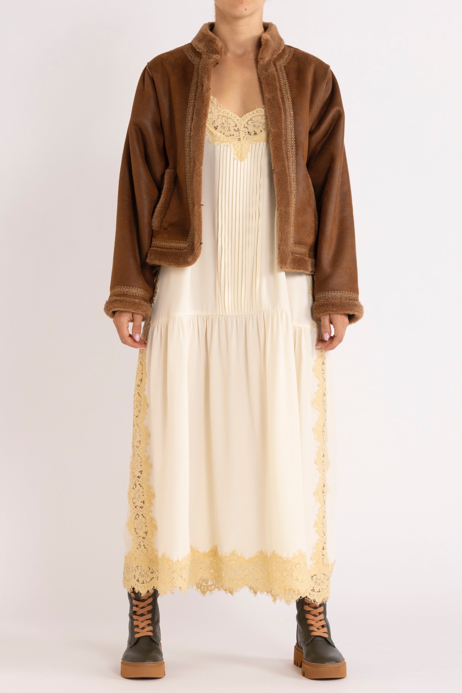 Shiloh Embroidered Faux-Shearling Jacket