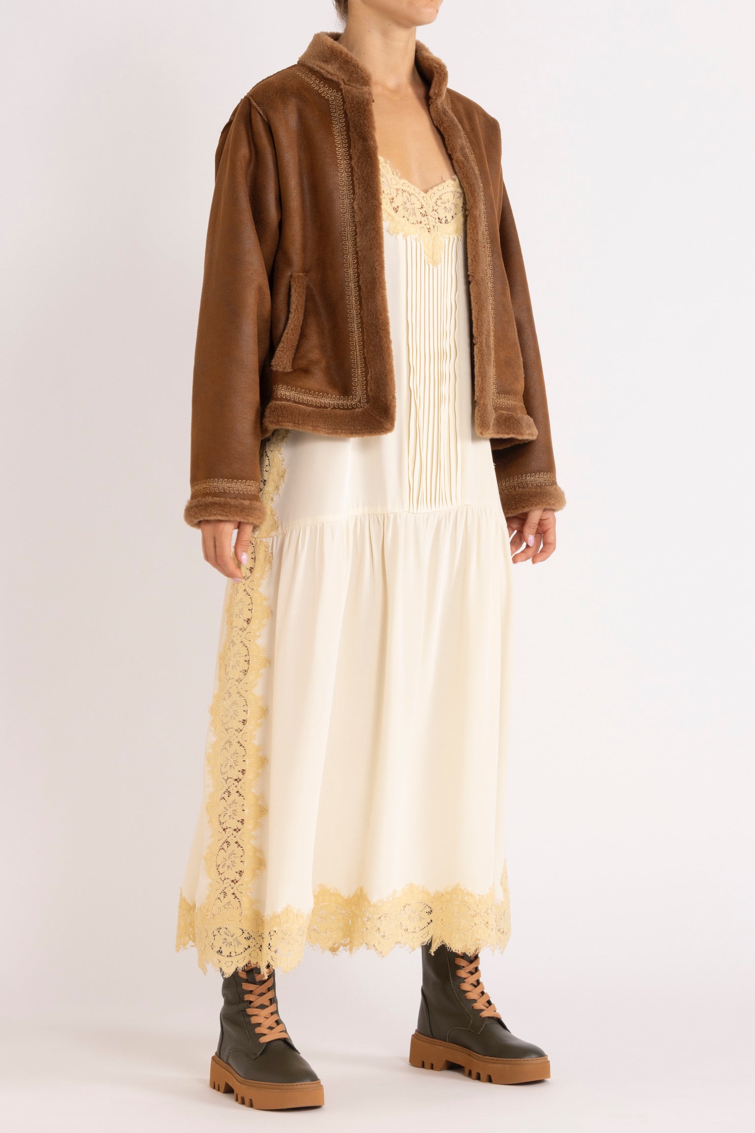 Shiloh Embroidered Faux-Shearling Jacket