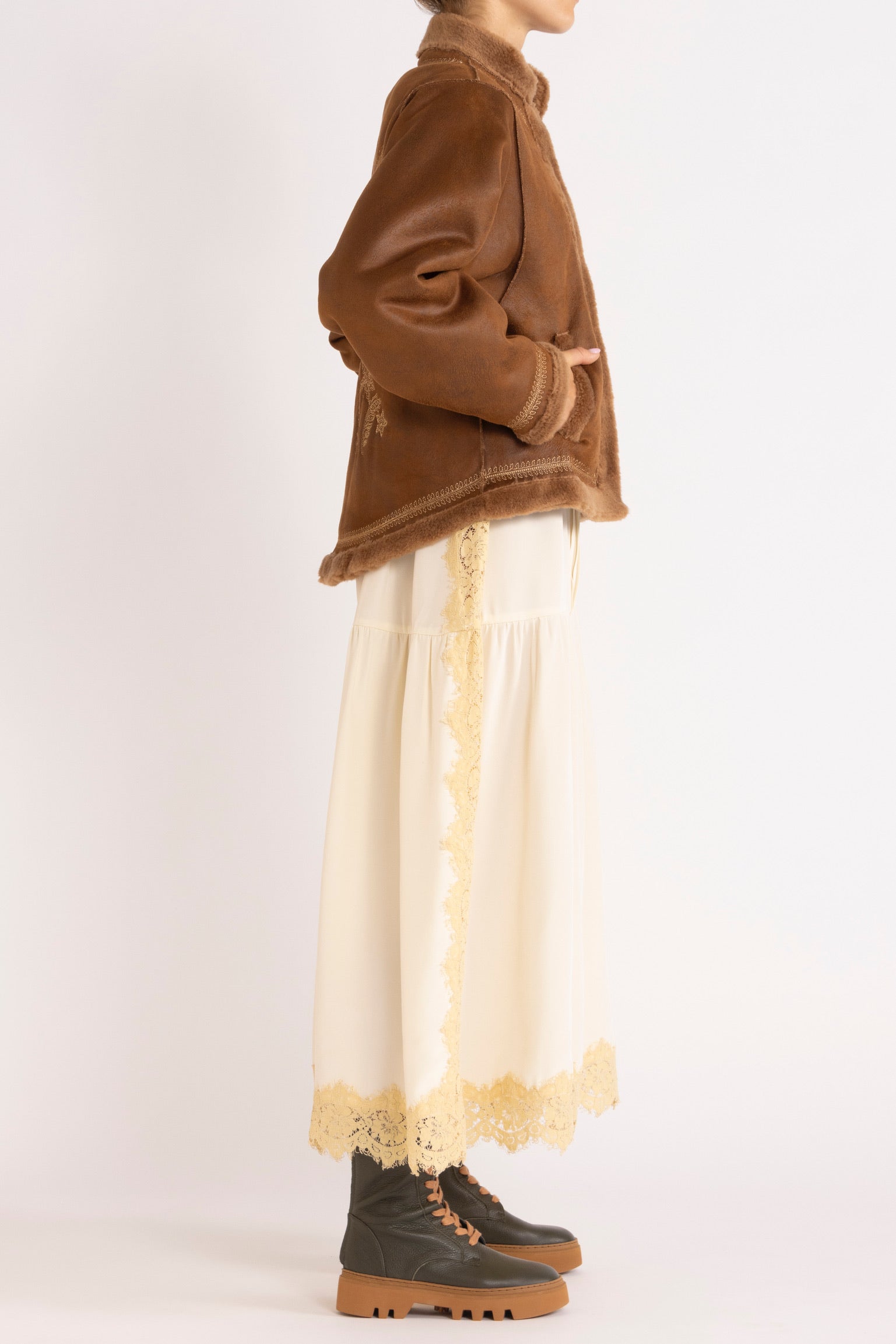 Shiloh Embroidered Faux-Shearling Jacket