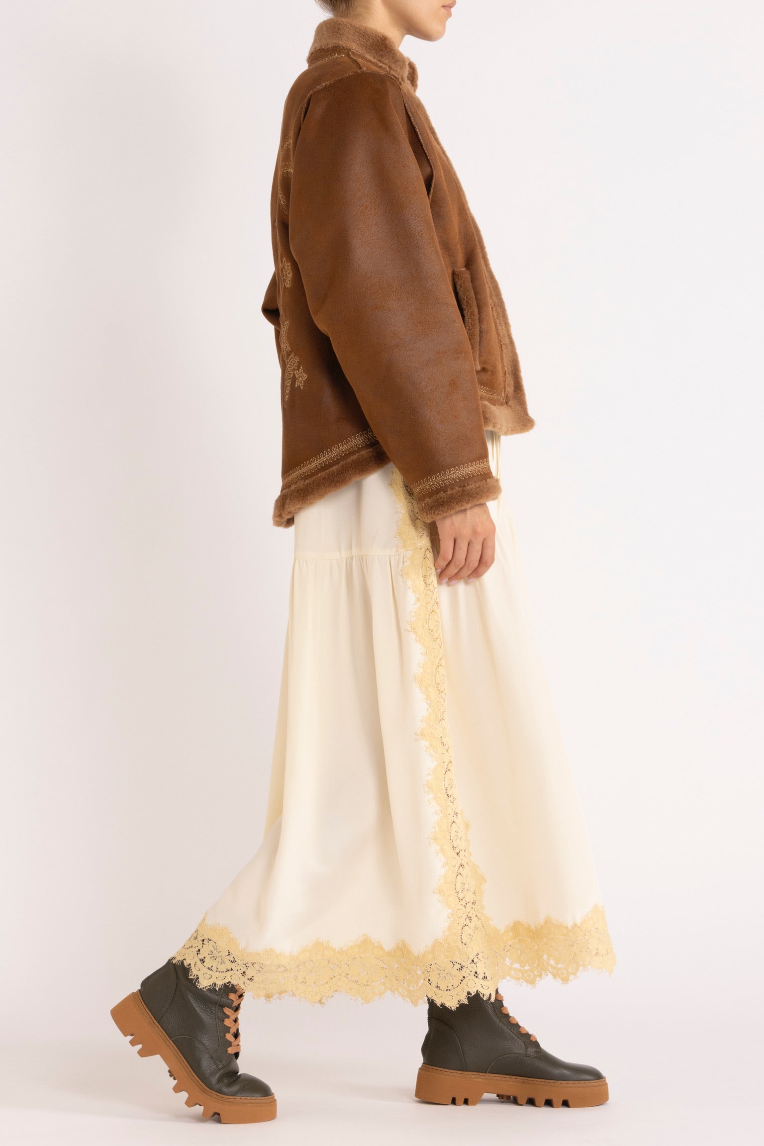 Shiloh Embroidered Faux-Shearling Jacket
