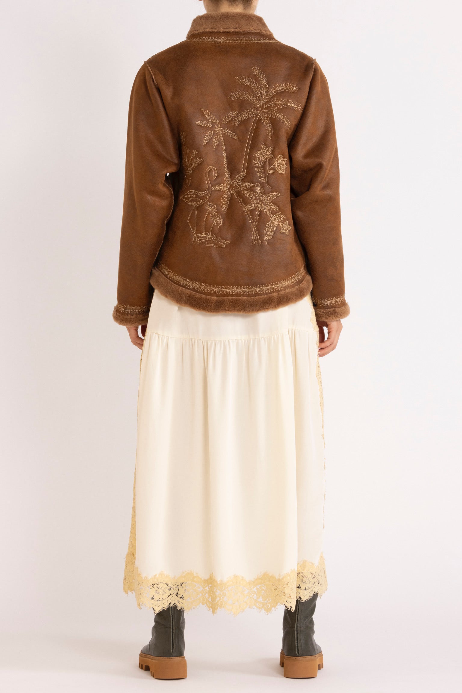 Shiloh Embroidered Faux-Shearling Jacket