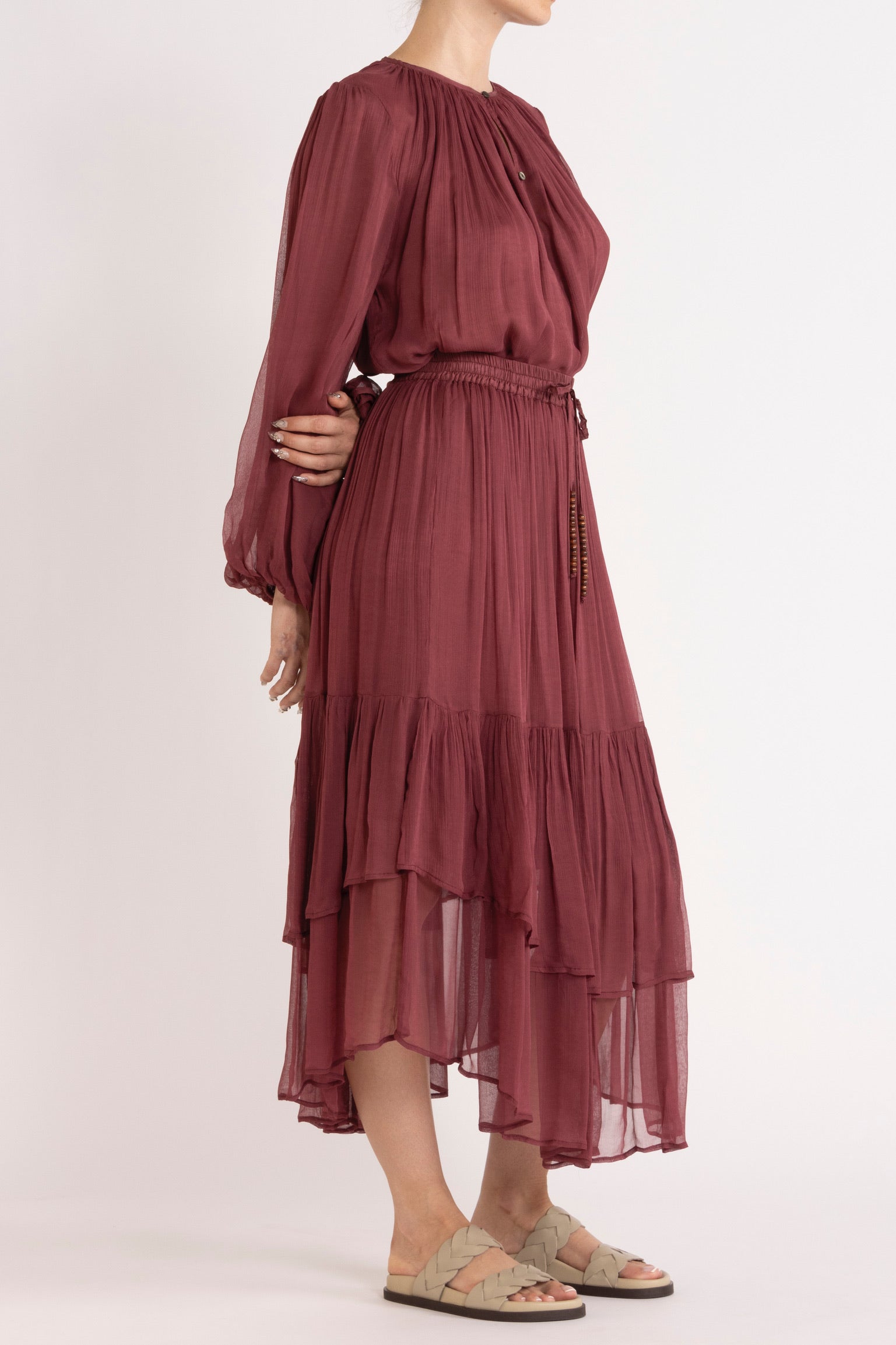Deep Rose Chiffon Top
