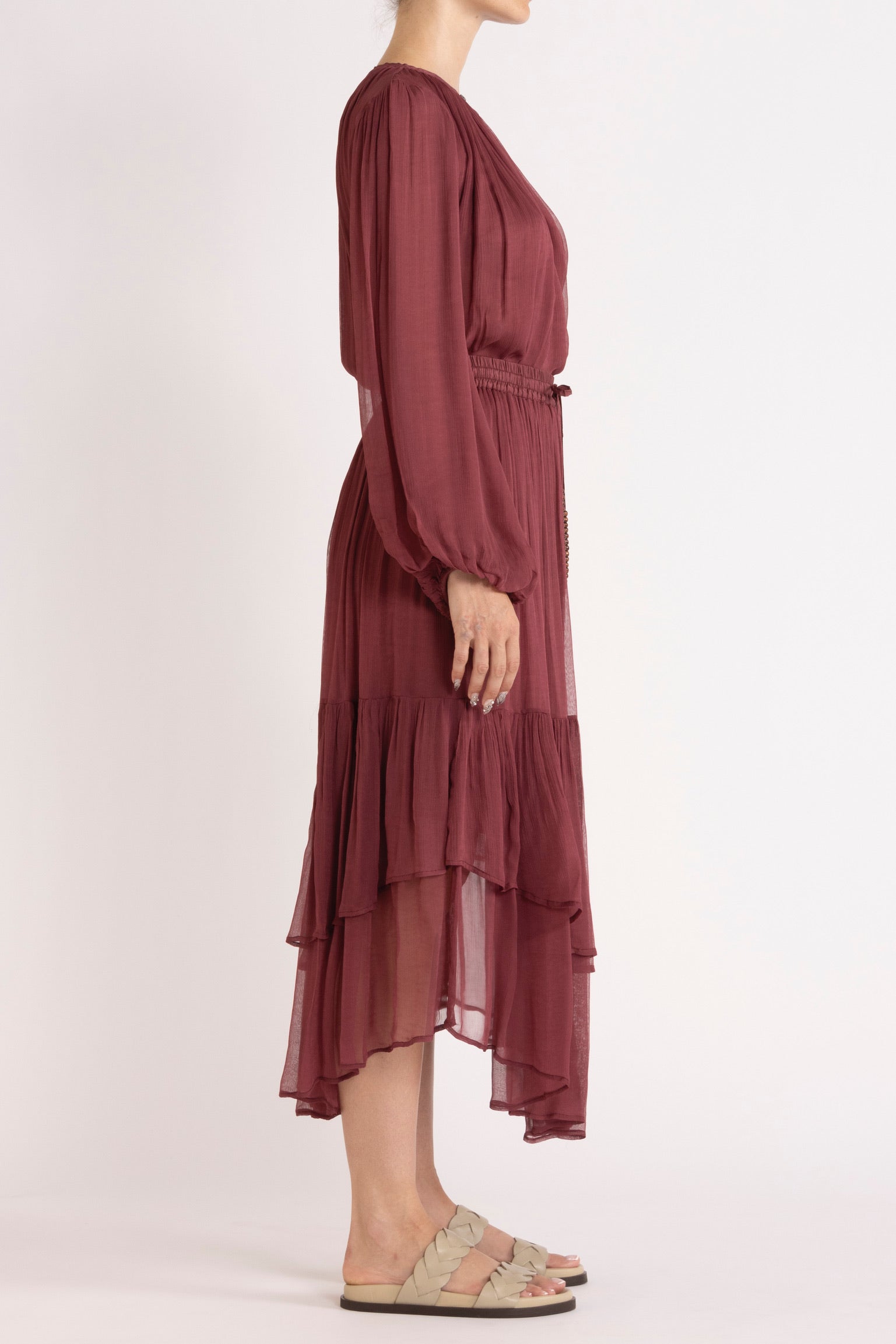 Lucinda Crinkle Chiffon Top Rose