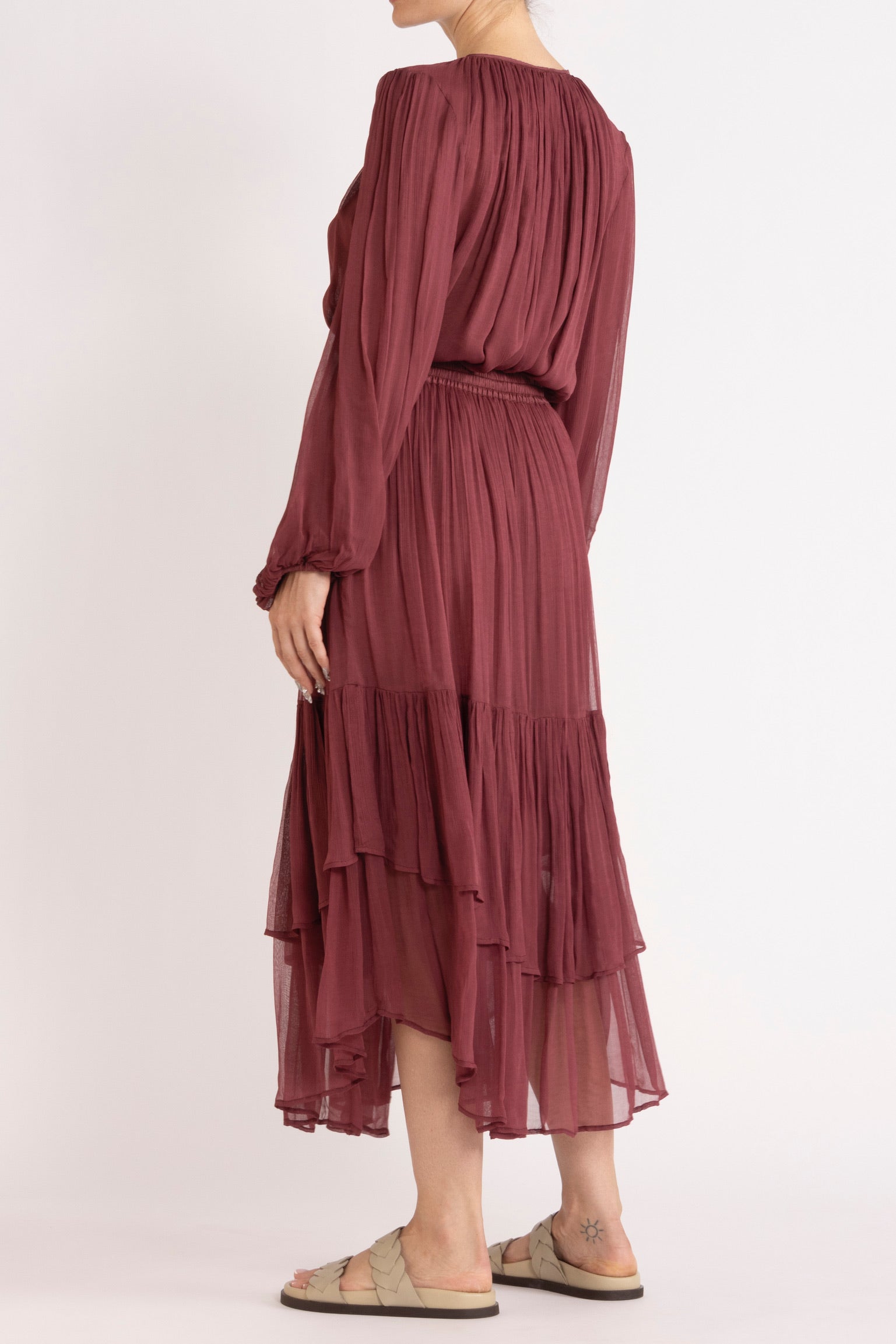 Lucinda Crinkle Chiffon Top Side Look