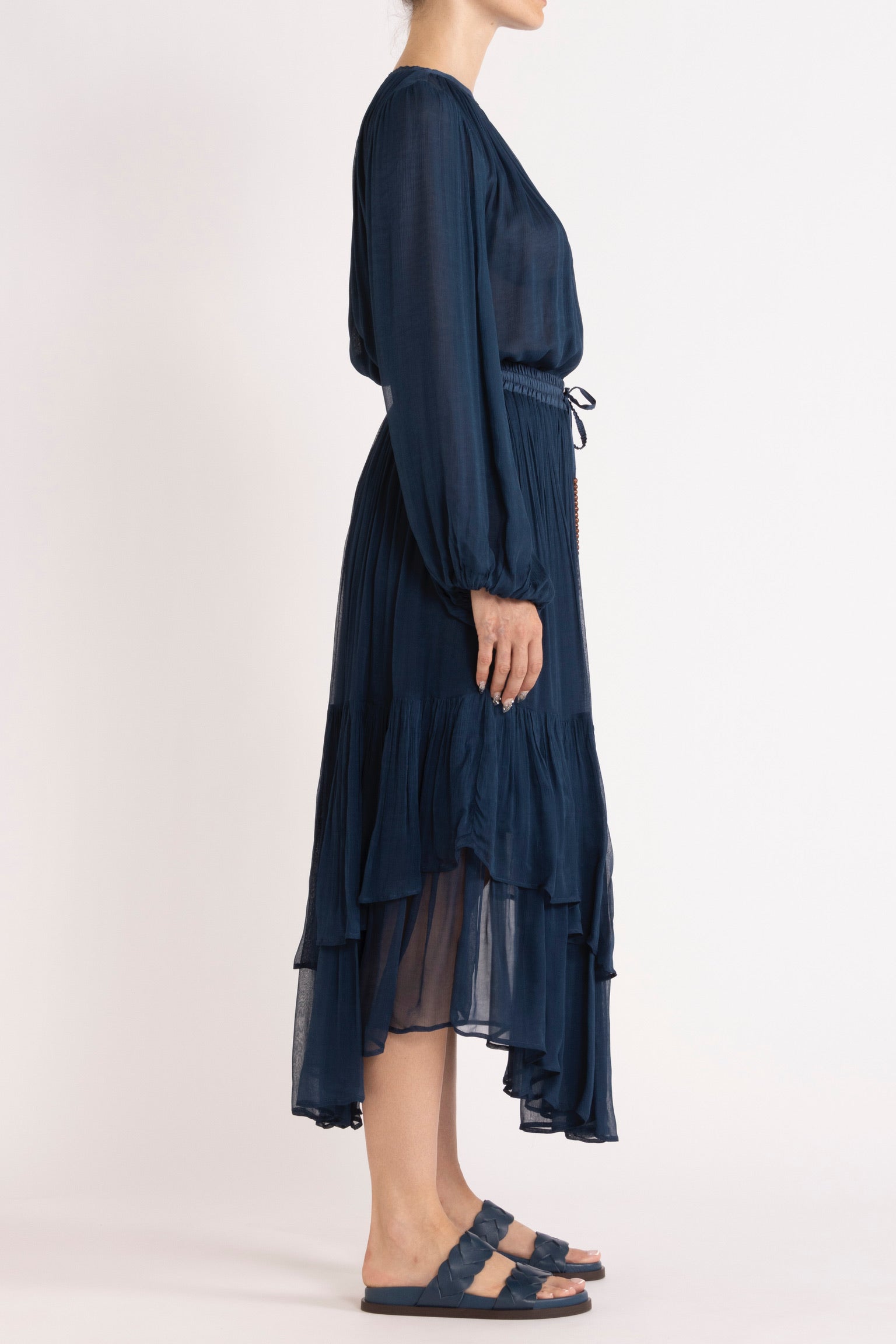 Chiffon Top Navy