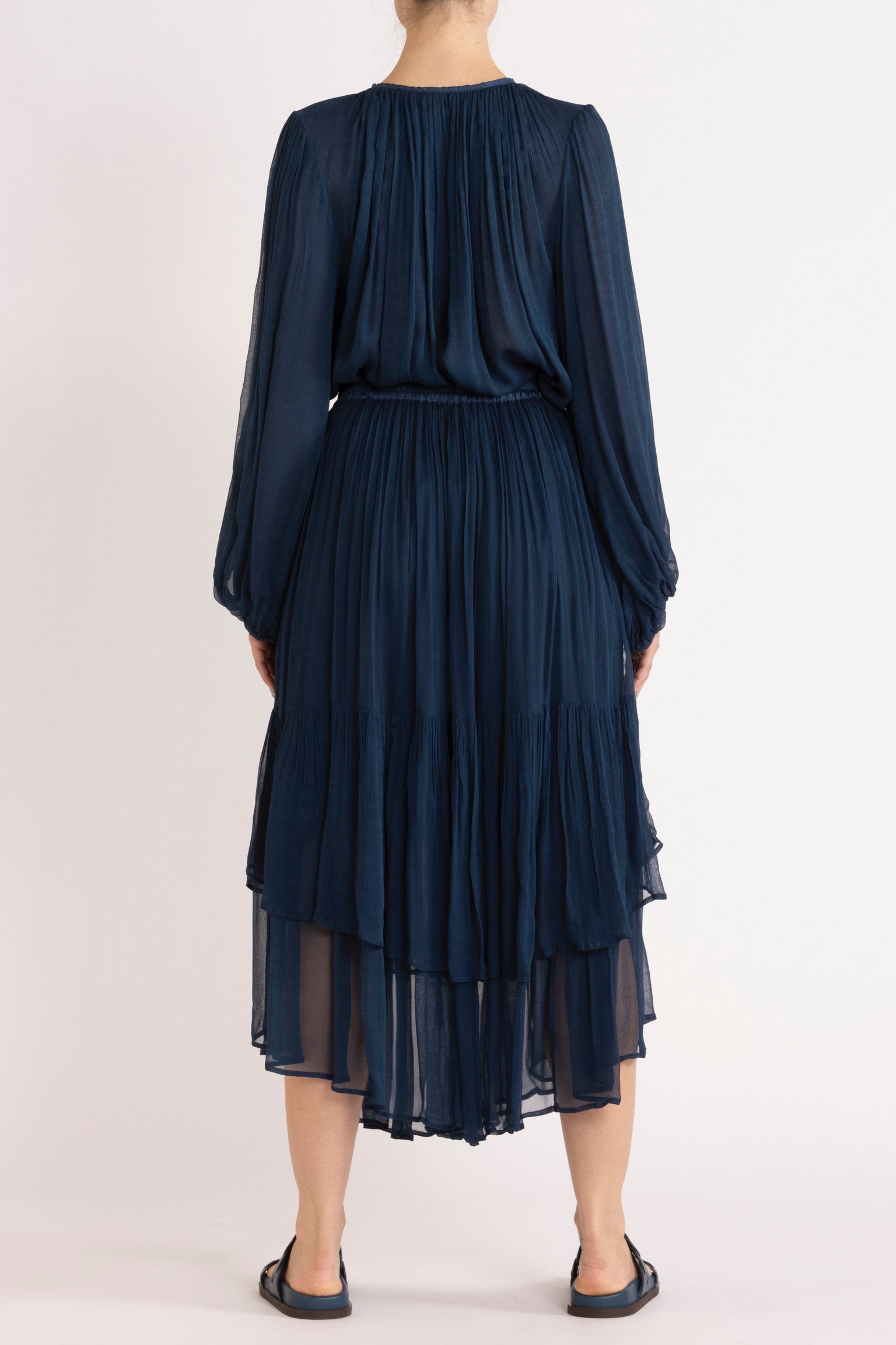 Chiffon Top Navy Back