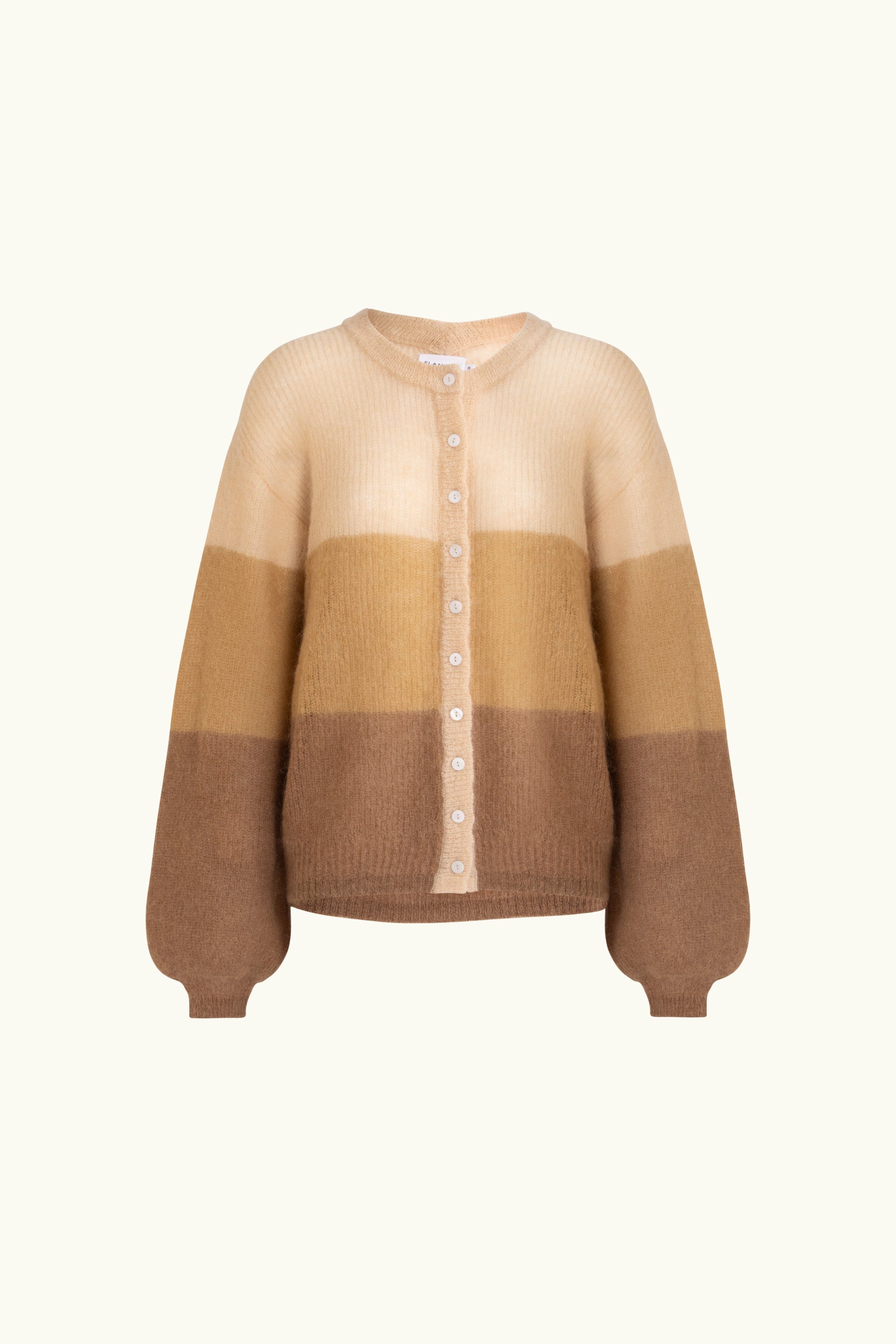 Inez Mohair-Wool Logo Knit Cardigan