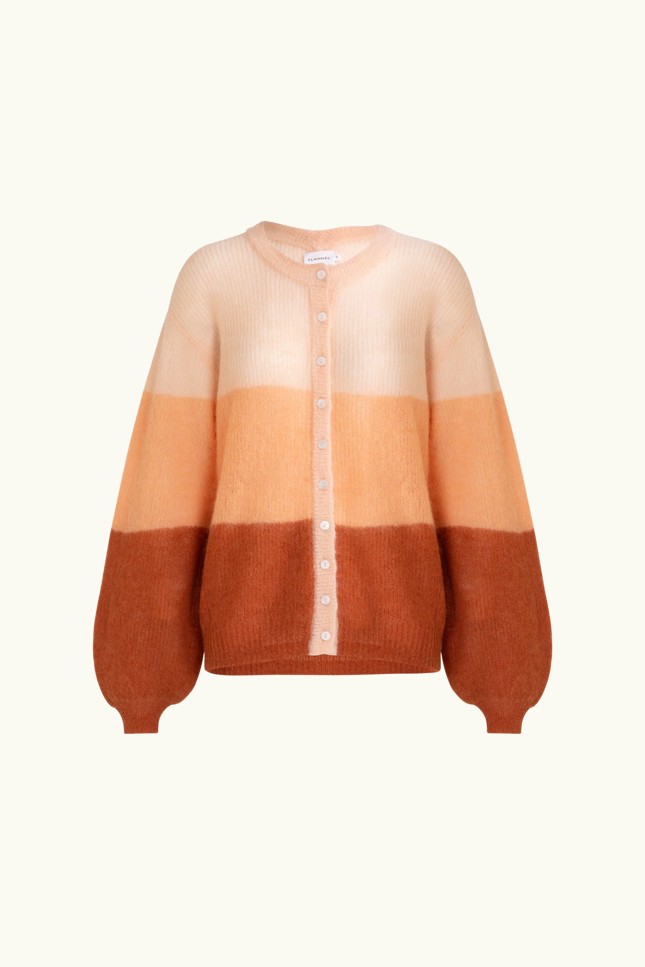 Inez Mohair-Wool Logo Knit Cardigan