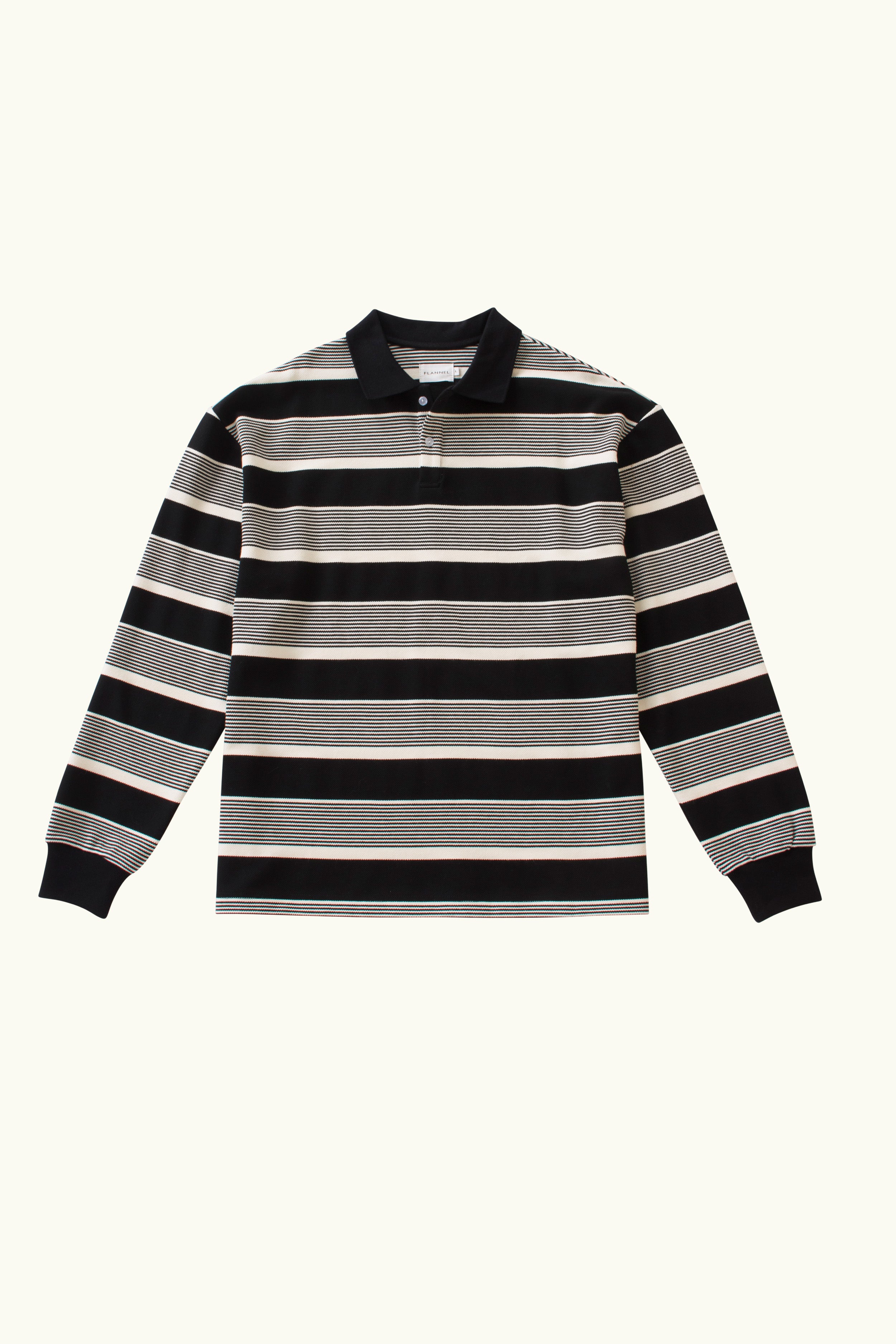 Kyoto Stripe Oversized Long Sleeve Polo