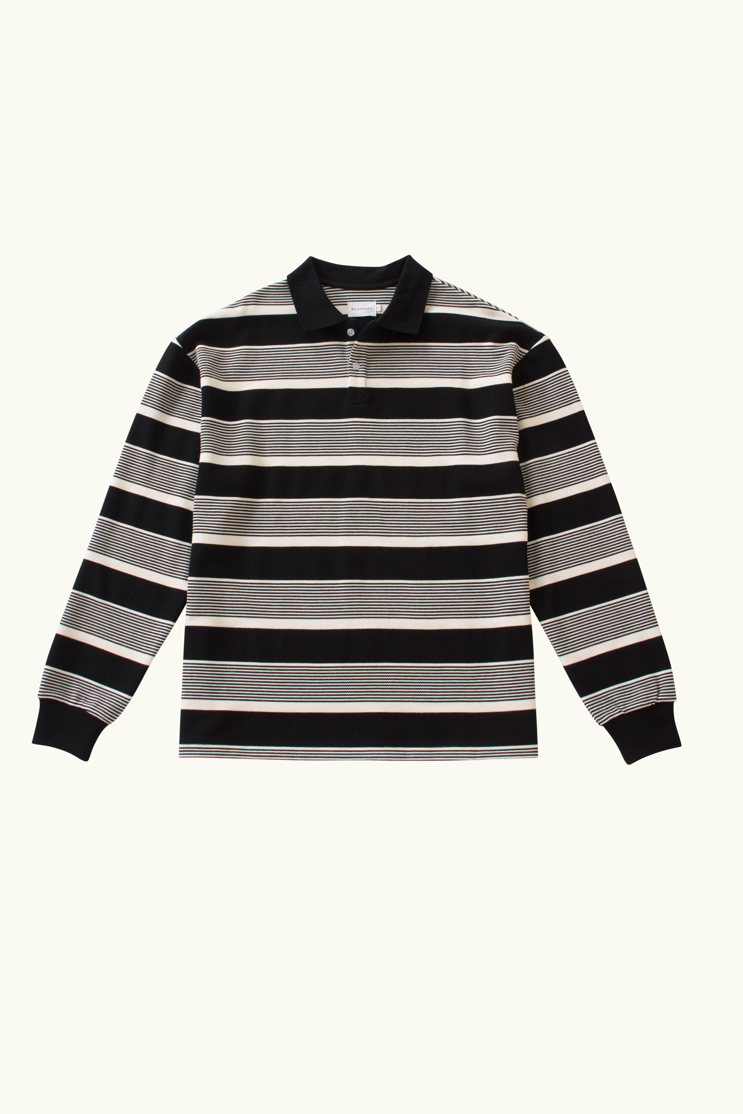 Kyoto Stripe Oversized Long Sleeve Polo