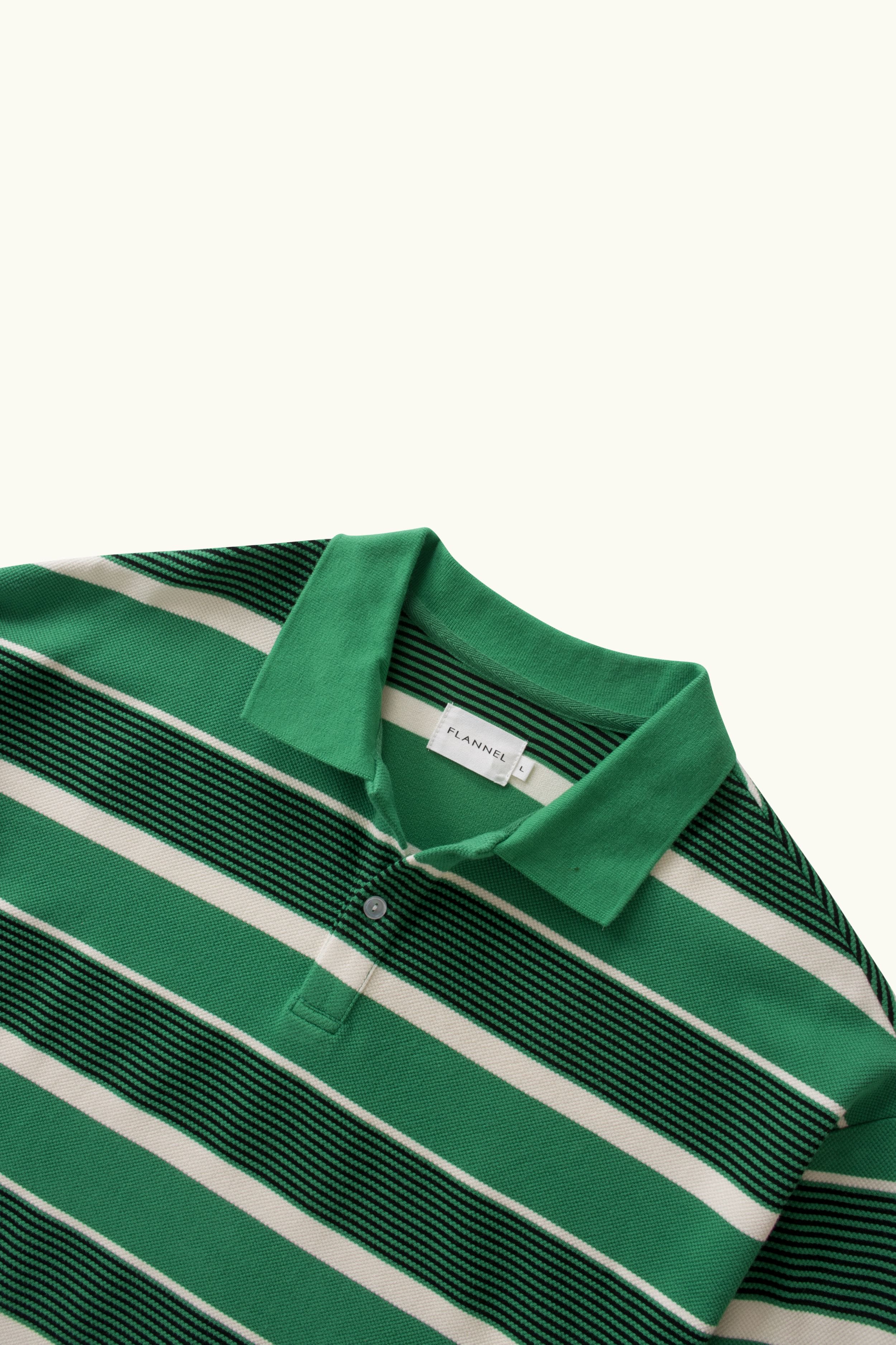 Kyoto Stripe Oversized Long Sleeve Polo