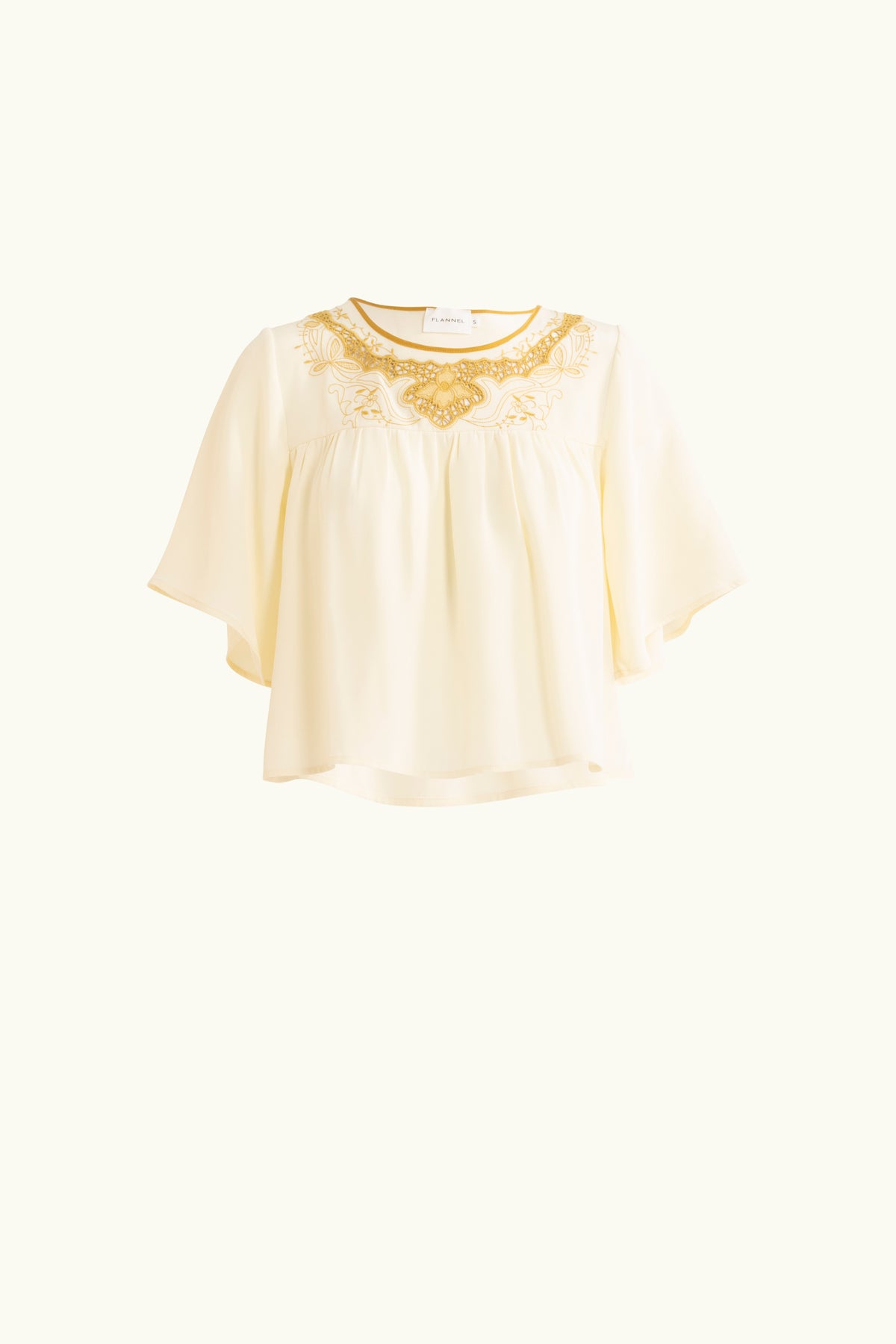 Lina Silk Crepe Short Sleeve Top